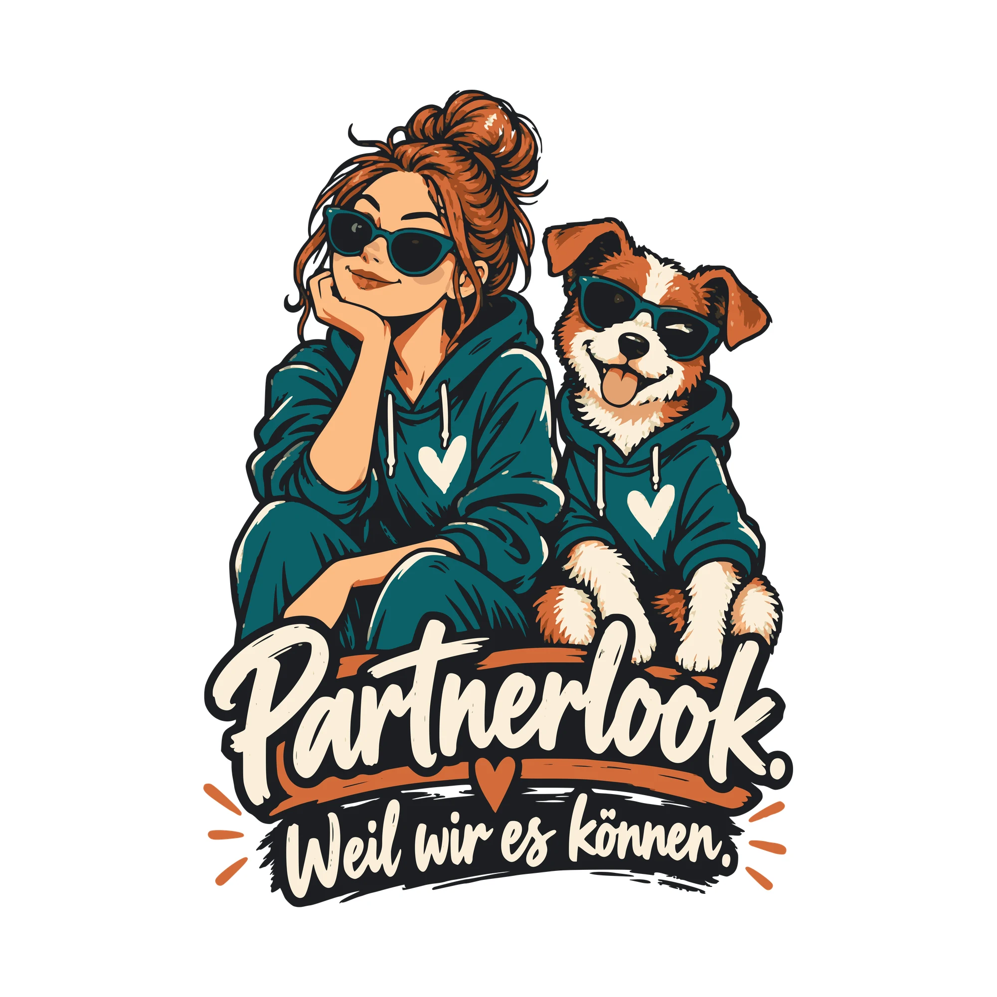 Bügelbild Partnerlook. Weil wir es können. als Grafik auf weißem Hintergrund (BB011317)