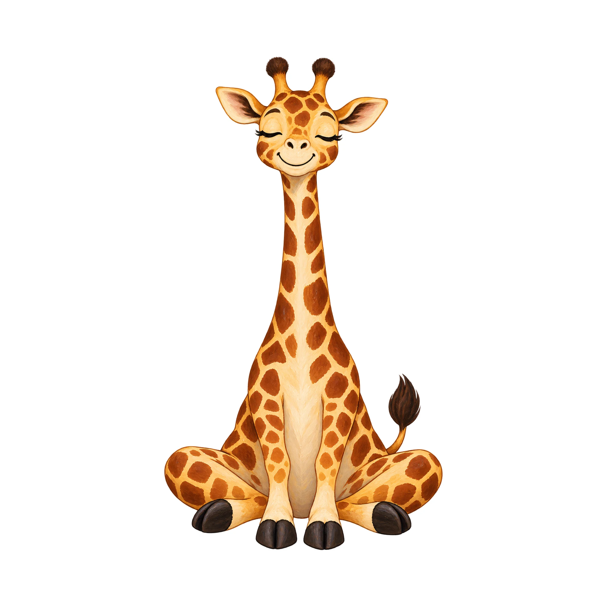 Bügelbild Giraffe Yoga, Lustiger Shirt Motiv als Grafik auf weißem Hintergrund (BB015577)