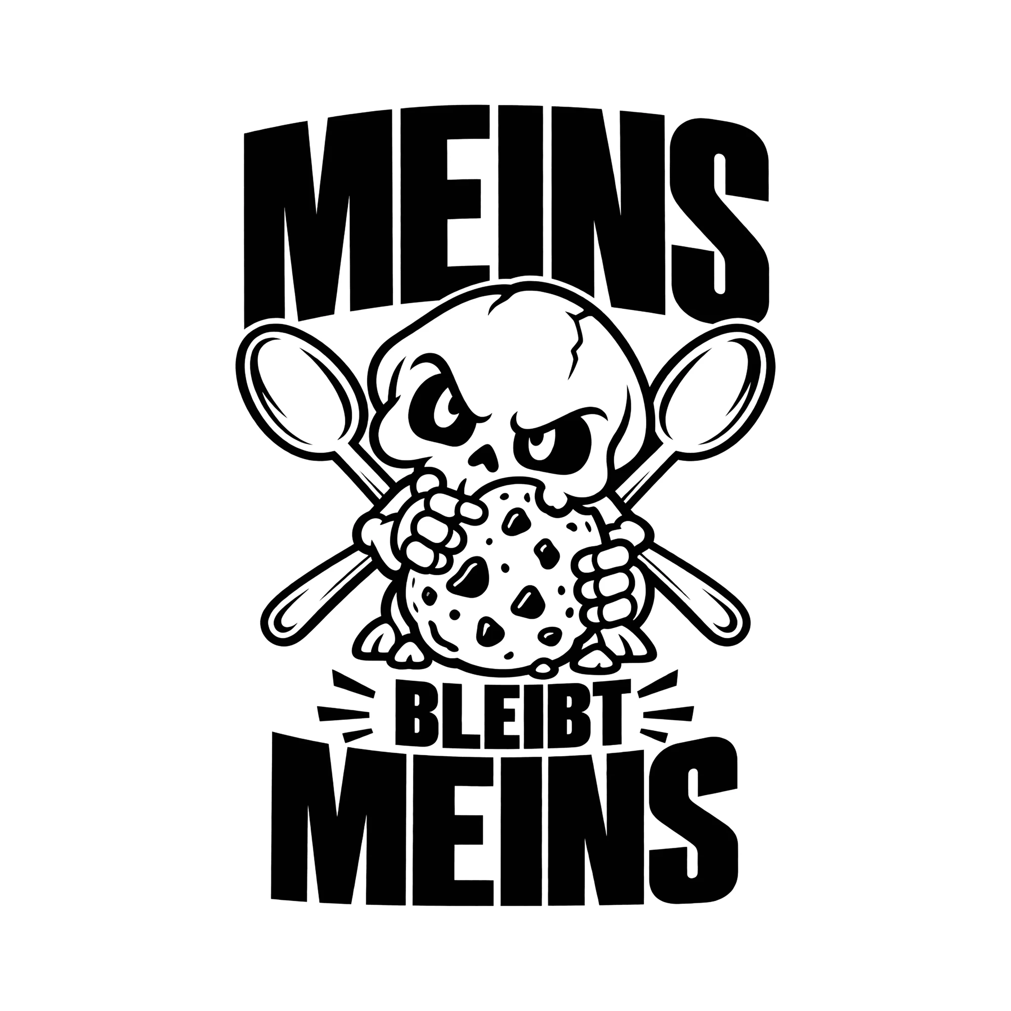 Bügelbild Meins bleibt meins als Grafik auf weißem Hintergrund (BB014230)