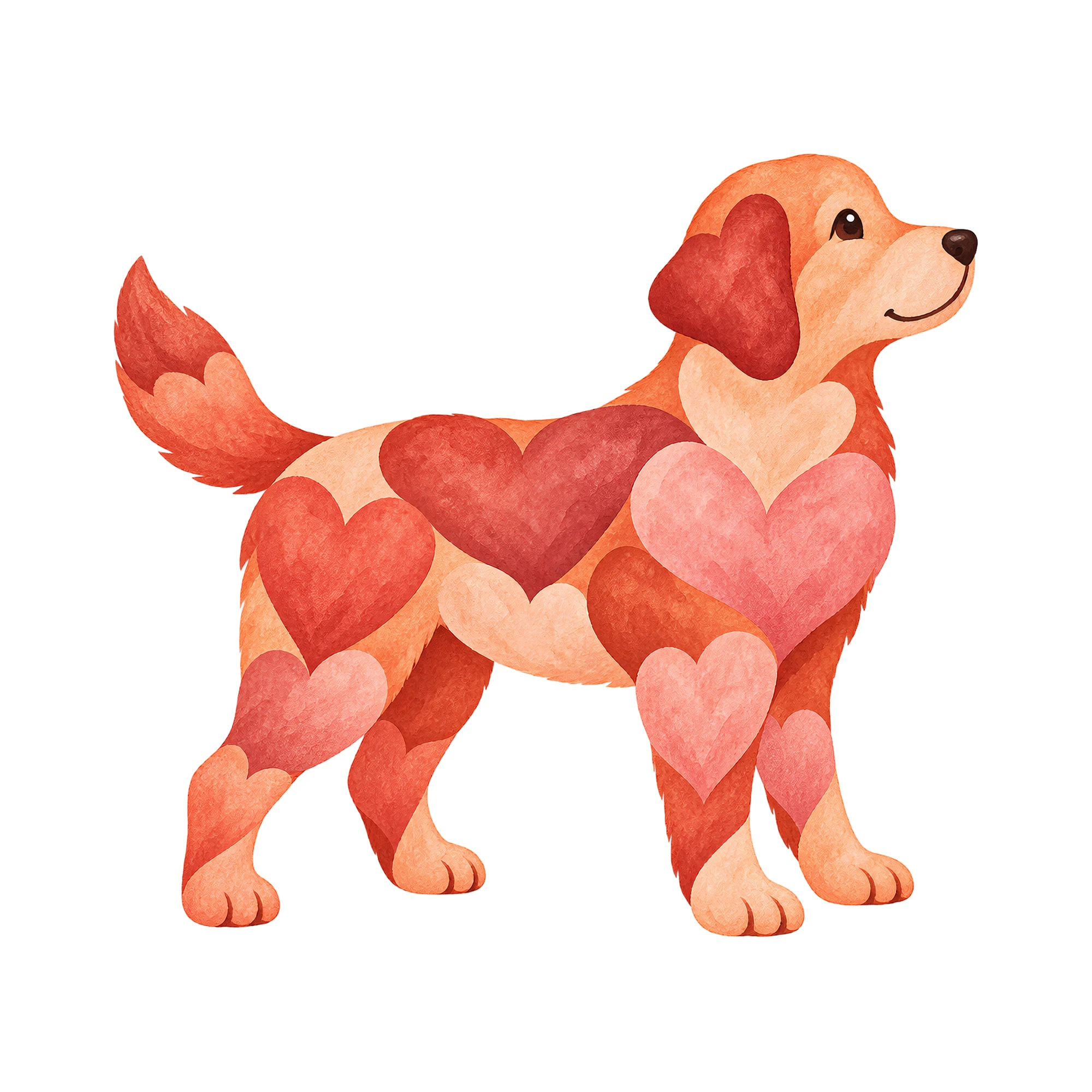 Bügelbild Herz Hund | Tiere Shirt Motiv als Grafik auf weißem Hintergrund (BB016138)