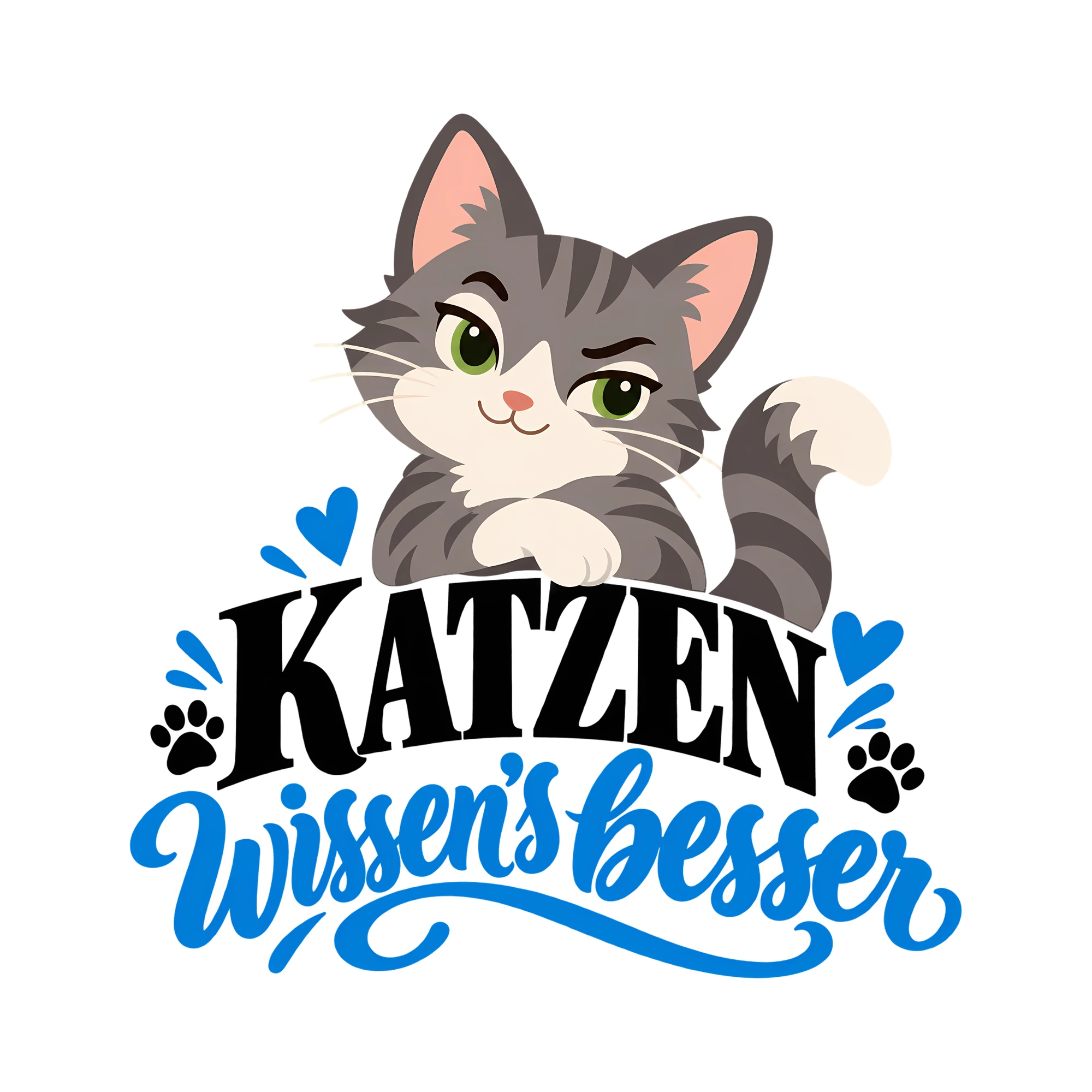 Bügelbild Katzen wissen’s besser als Grafik auf weißem Hintergrund (BB012836)