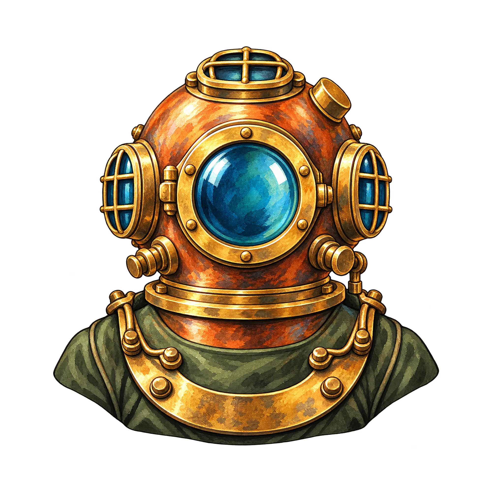 Bügelbild Diver Soldier, Lustiger Shirt Motiv als Grafik auf weißem Hintergrund (BB015555)