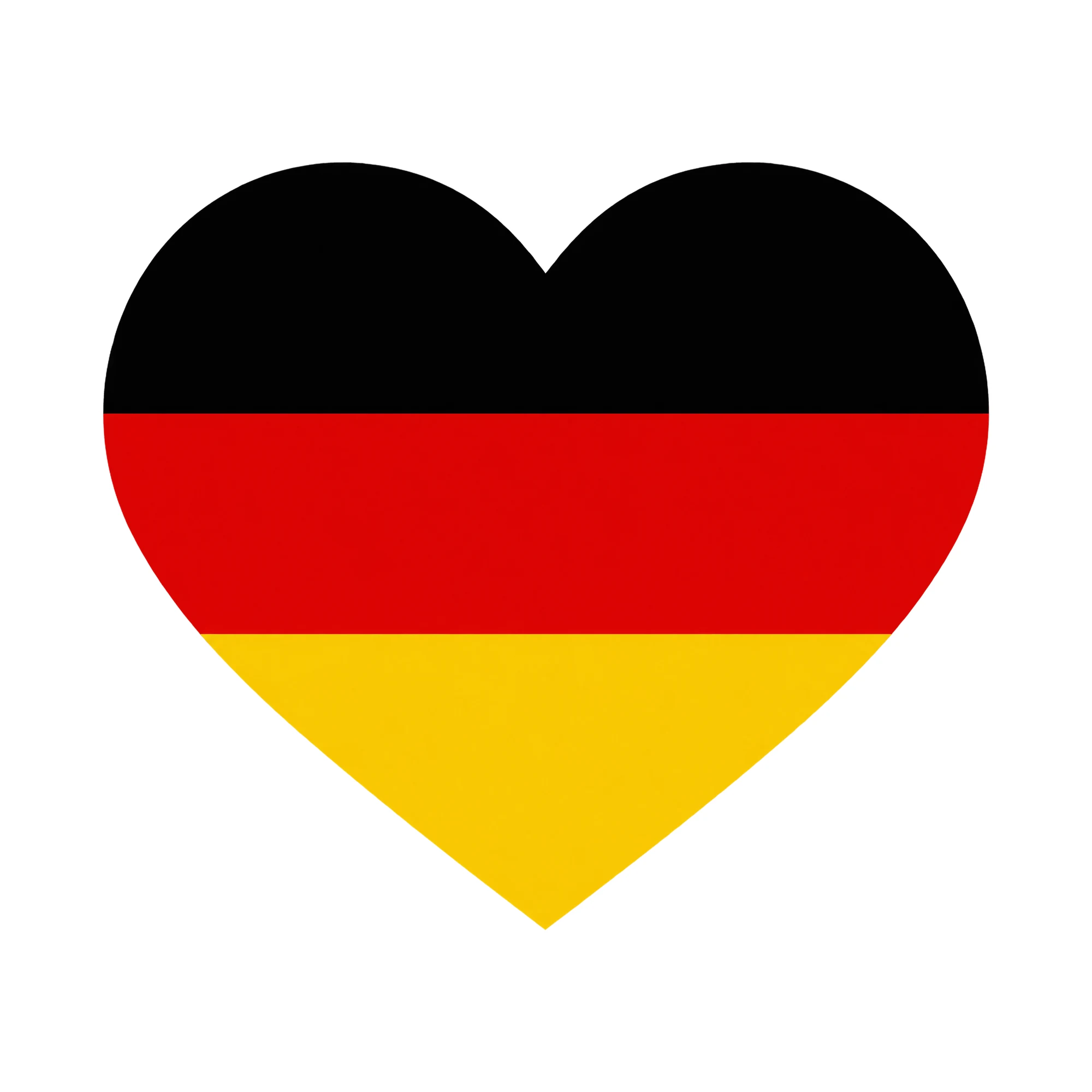 Bügelbild Deutschland Fahne Herz, Lustiger Shirt Motiv als Grafik auf weißem Hintergrund (BB015388)