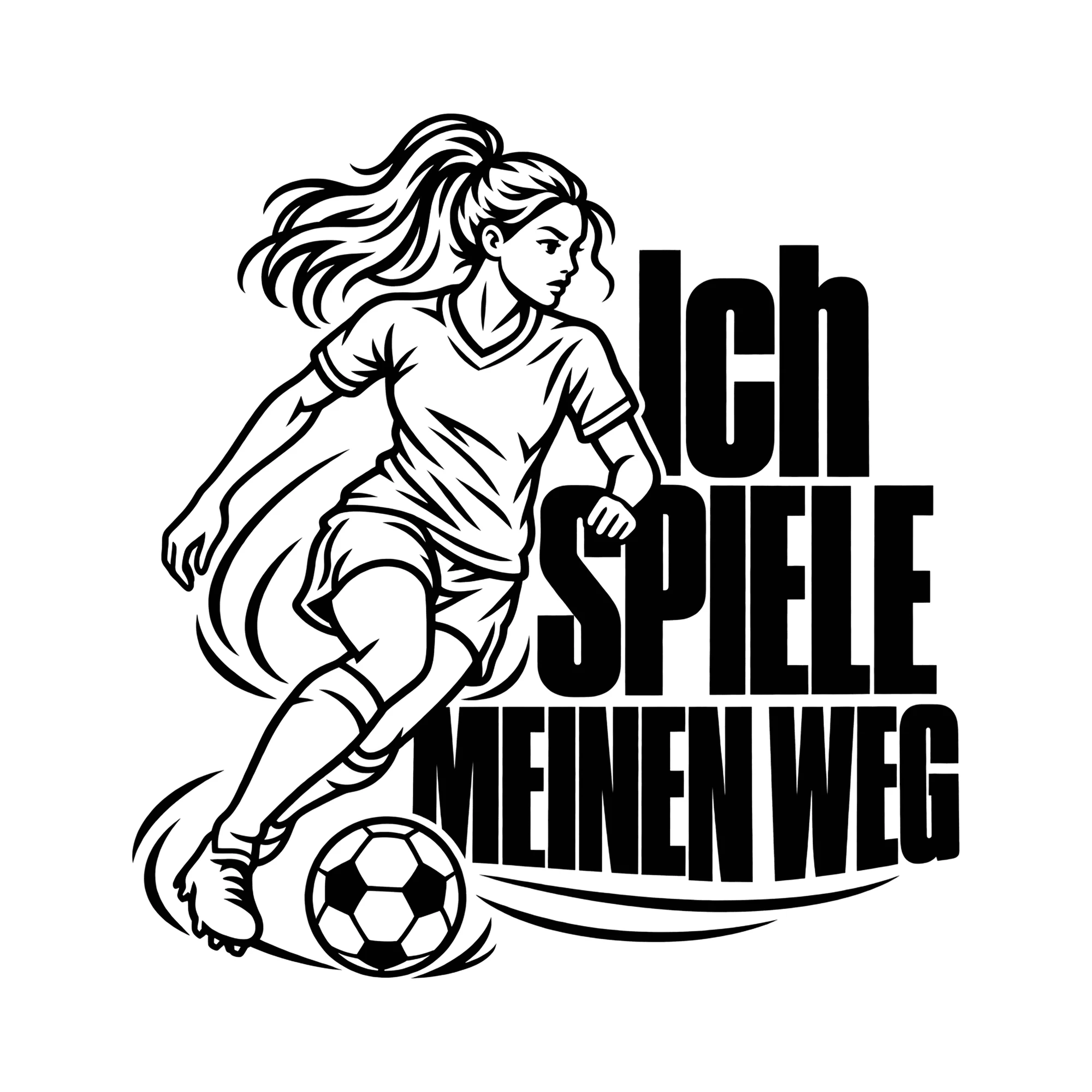 Bügelbild ICH SPIELE MEINEN WEG als Grafik auf weißem Hintergrund (BB013762)
