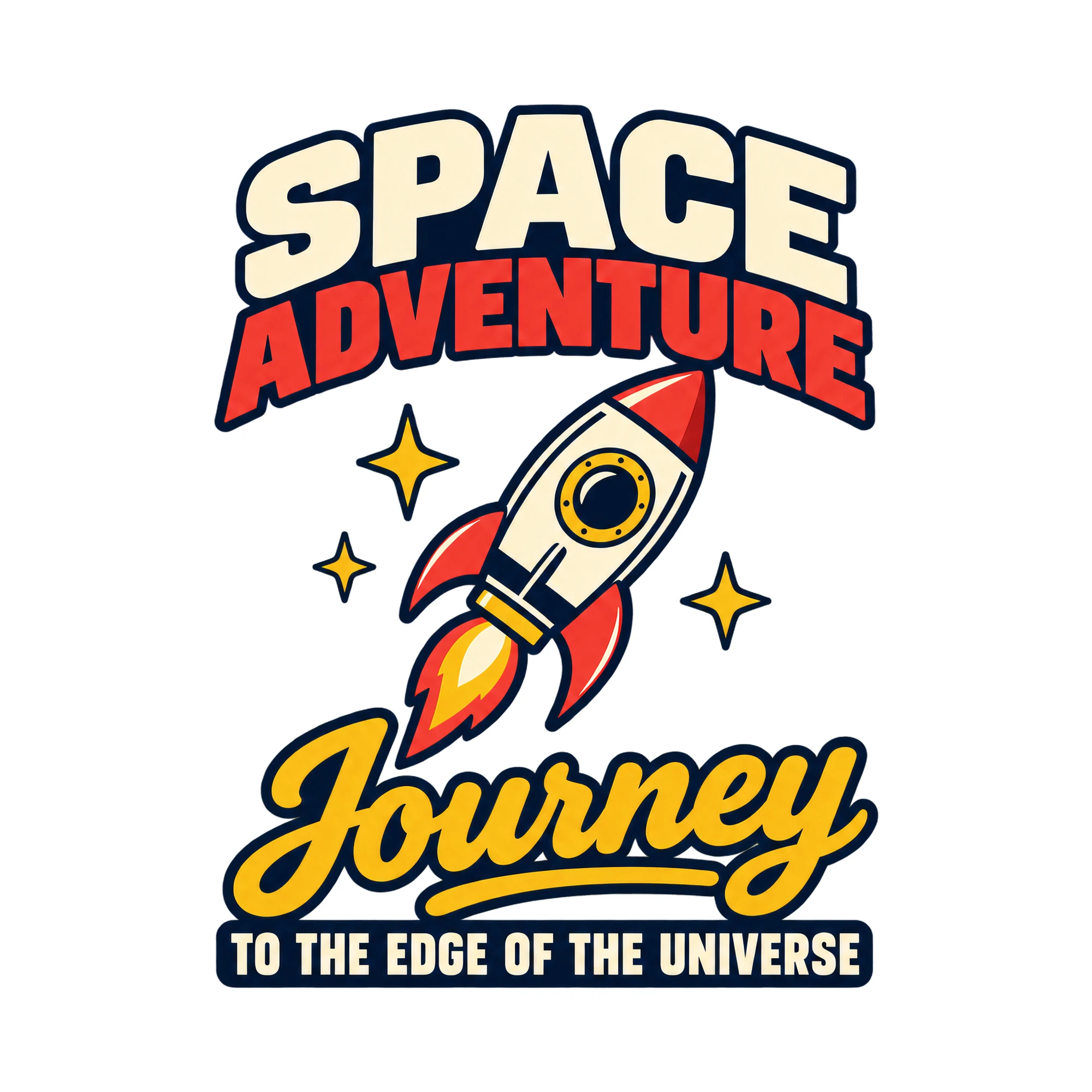 Bügelbild Space Adventure Journey To The Edge Of The Universe, Weihnachten Shirt Motiv als Grafik auf weißem Hintergrund (BB017669)