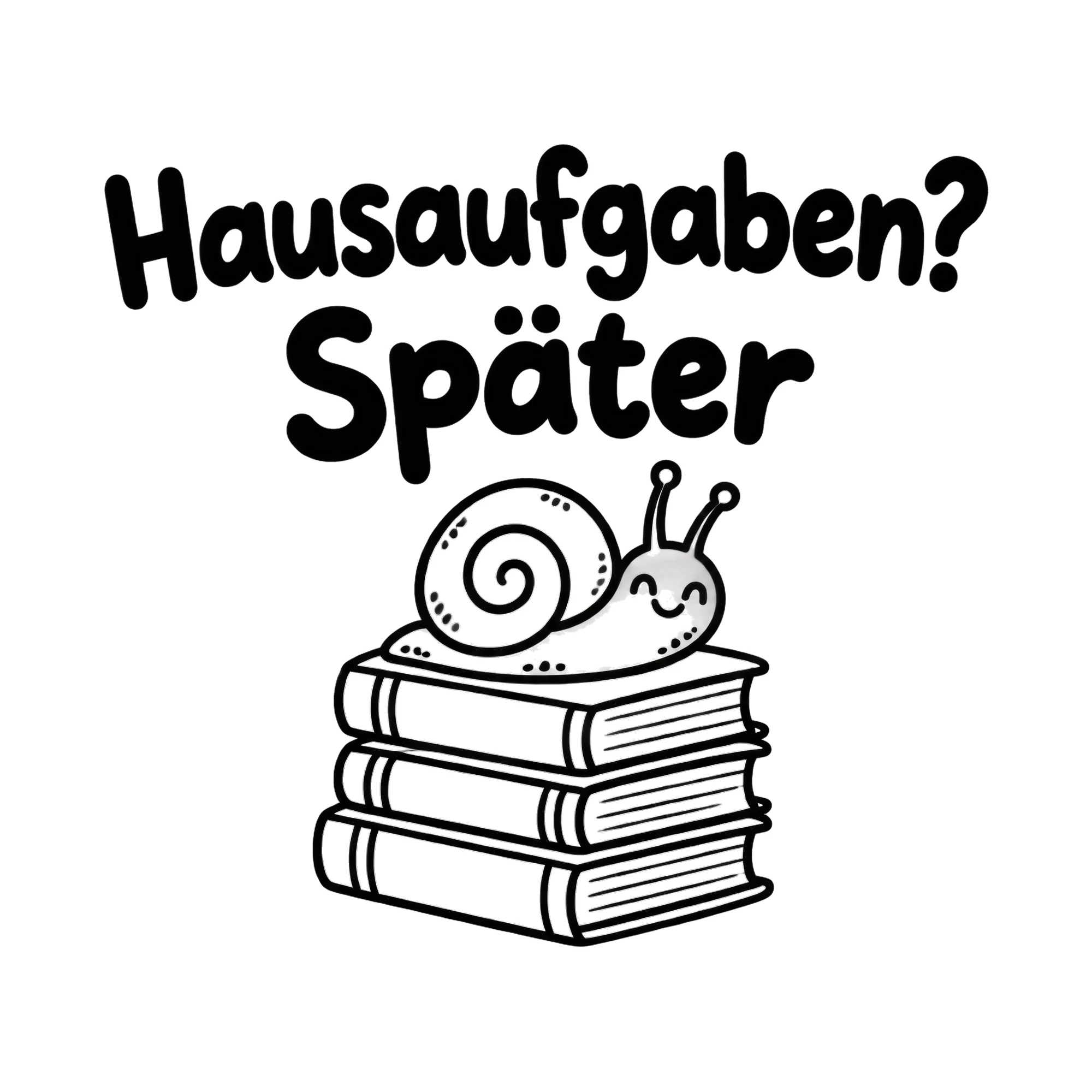 Bügelbild Hausaufgaben? Später als Grafik auf weißem Hintergrund (BB018733)