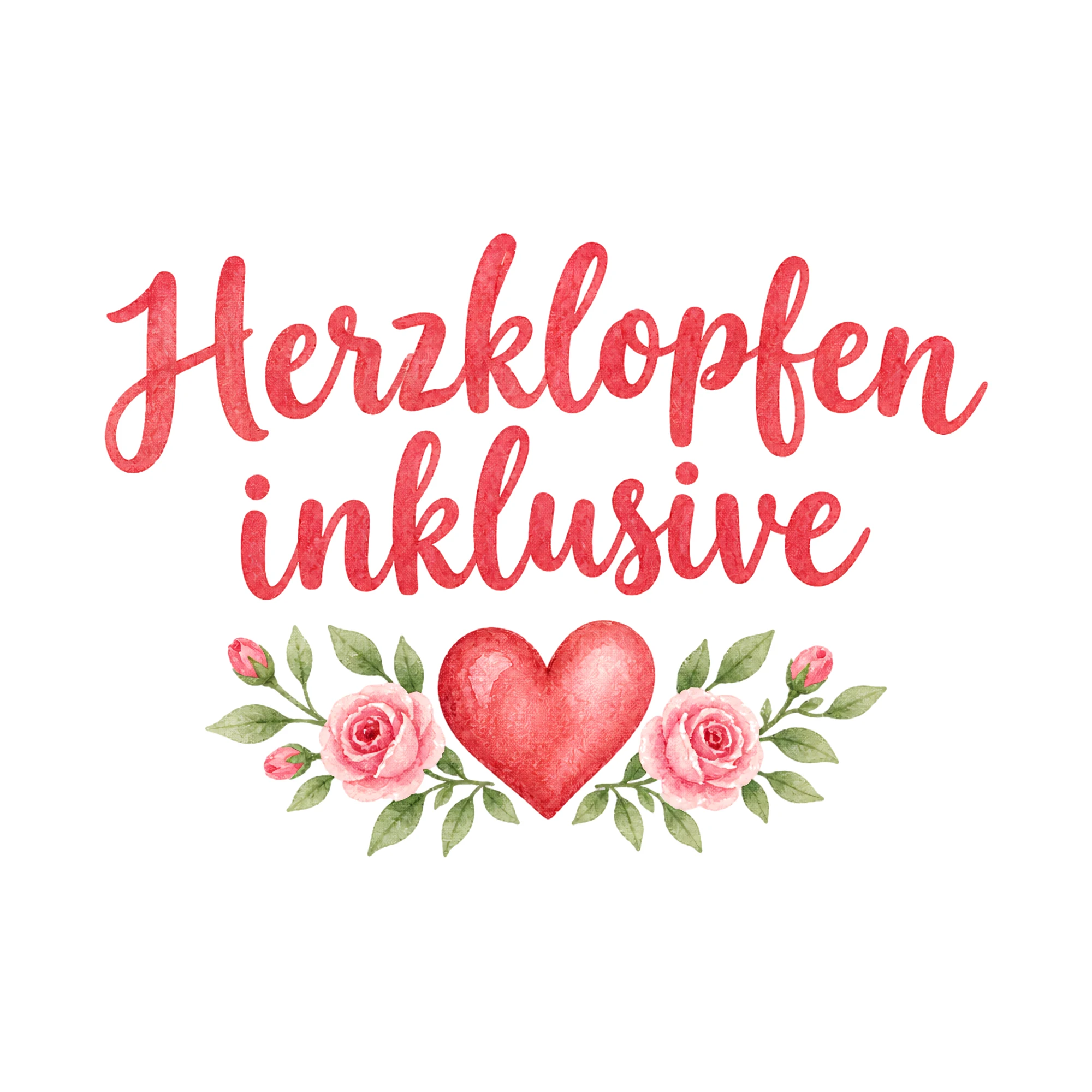 Bügelbild Herzklopfen inklusive als Grafik auf weißem Hintergrund (BB019161)