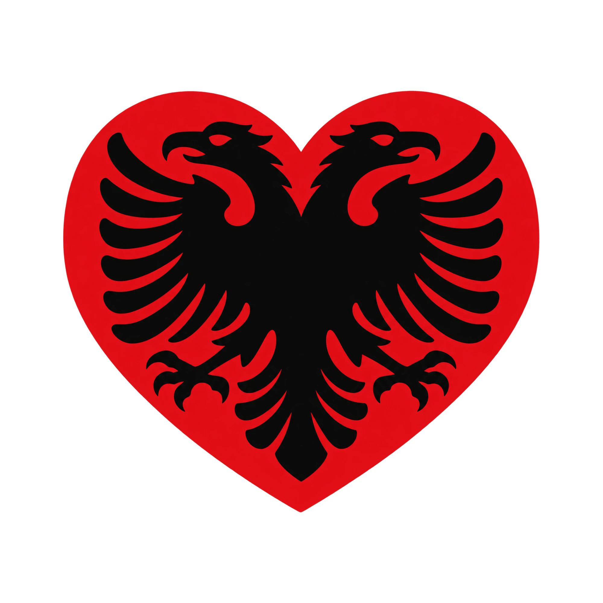 Bügelbild Länder Flagge Albanien, Lustiger Shirt Motiv als Grafik auf weißem Hintergrund (BB016012)