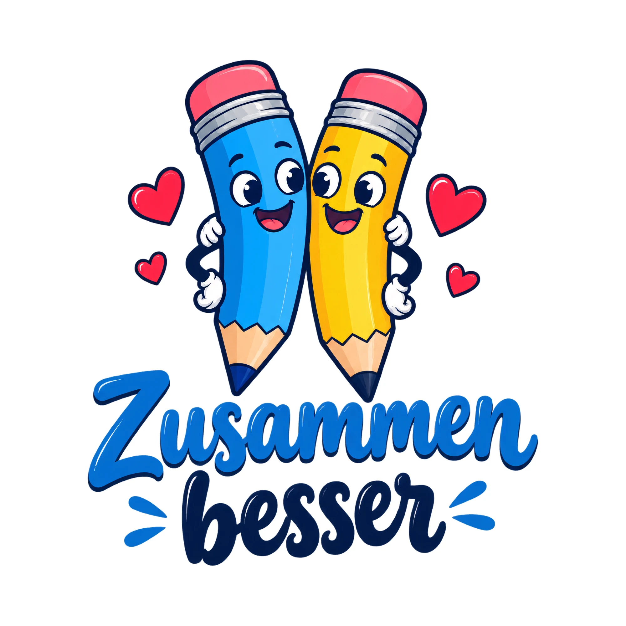 Bügelbild Zusammen besser als Grafik auf weißem Hintergrund (BB014160)