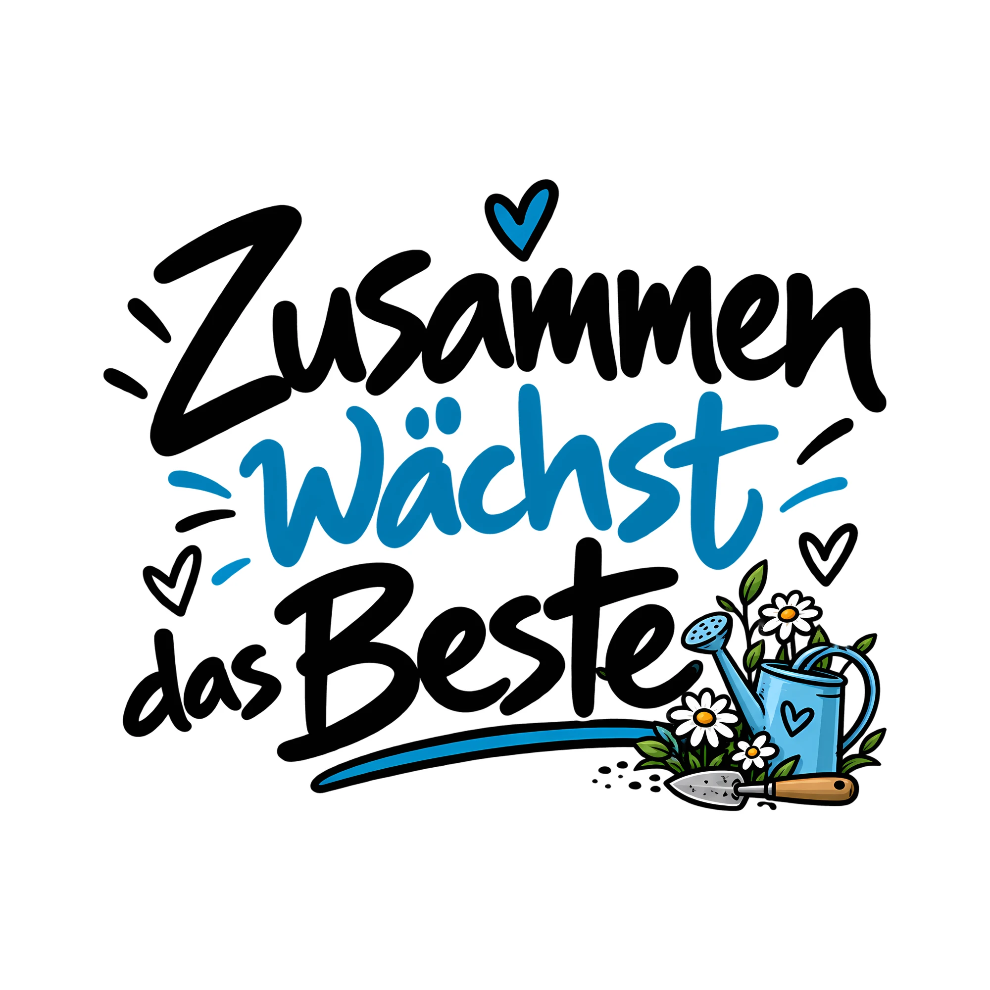 Bügelbild Zusammen wächst das Beste als Grafik auf weißem Hintergrund (BB013212)