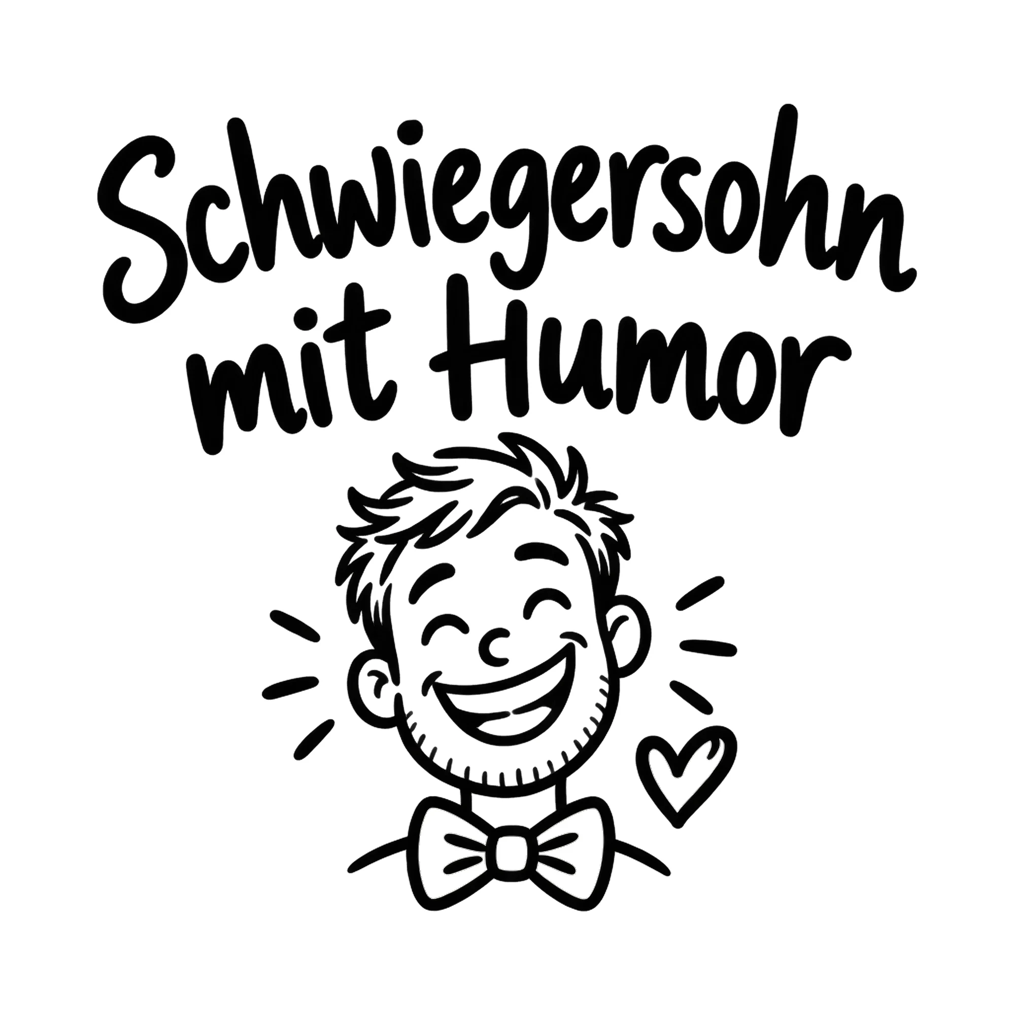 Bügelbild Schwiegersohn mit Humor als Grafik auf weißem Hintergrund (BB018696)