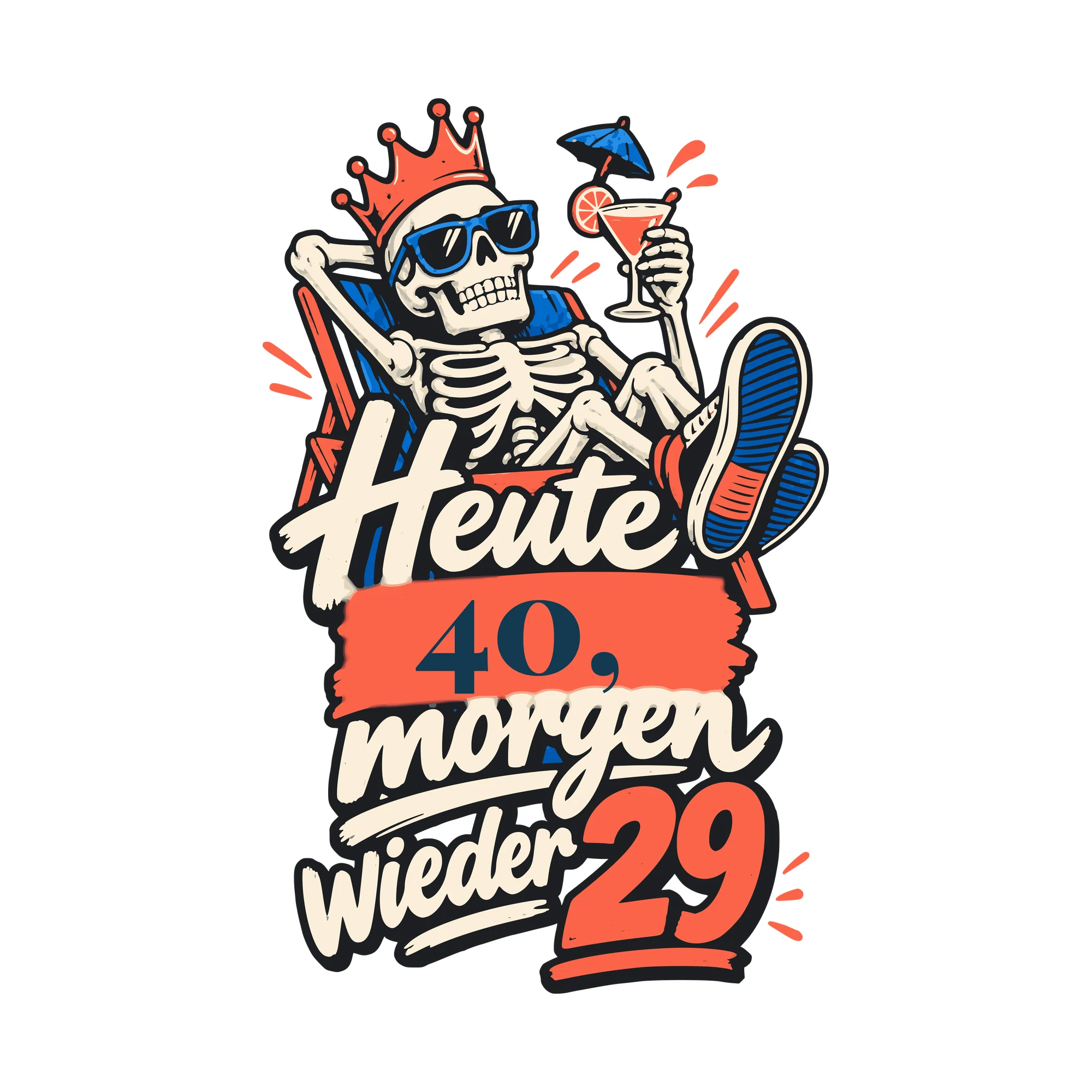 Bügelbild Morgen wieder 29 mit Alter als Grafik auf weißem Hintergrund (BB011060)