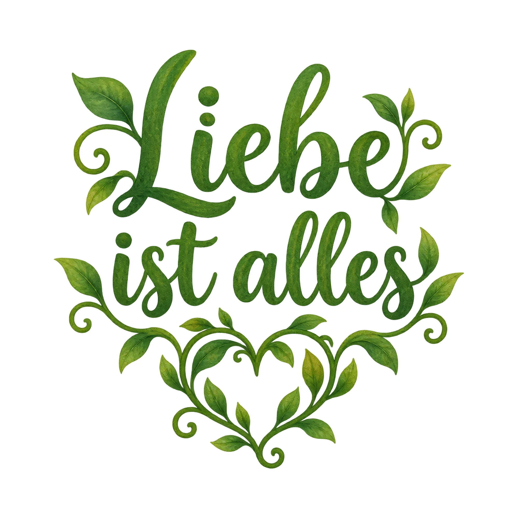 Bügelbild Liebe ist alles als Grafik auf weißem Hintergrund (BB018697)