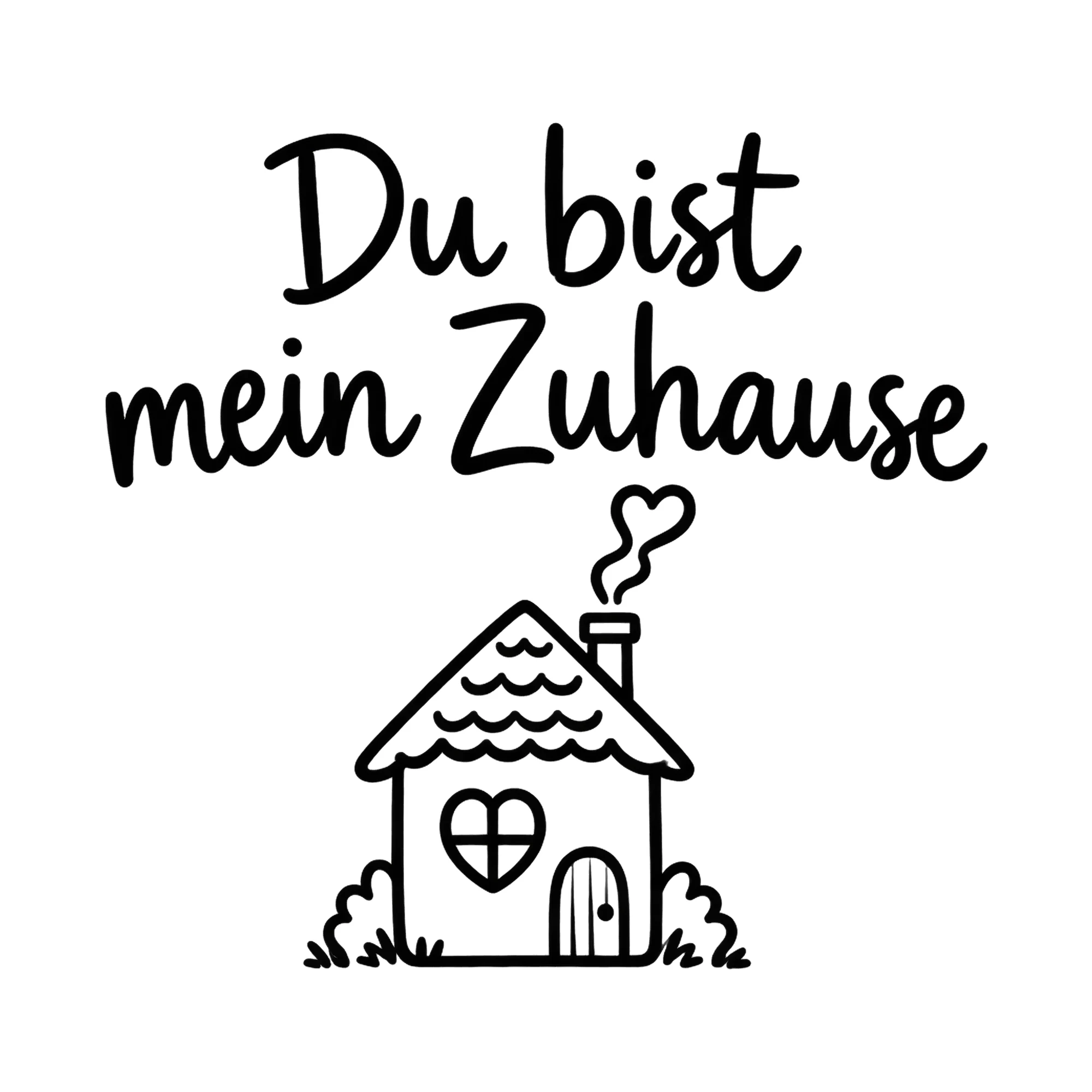 Bügelbild Du bist mein Zuhause als Grafik auf weißem Hintergrund (BB019151)