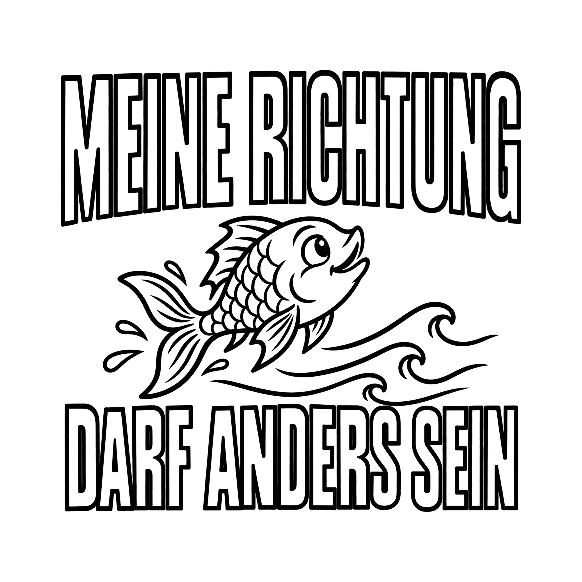 Bügelbild MEINE RICHTUNG DARF ANDERS SEIN als Grafik auf weißem Hintergrund (BB013815)