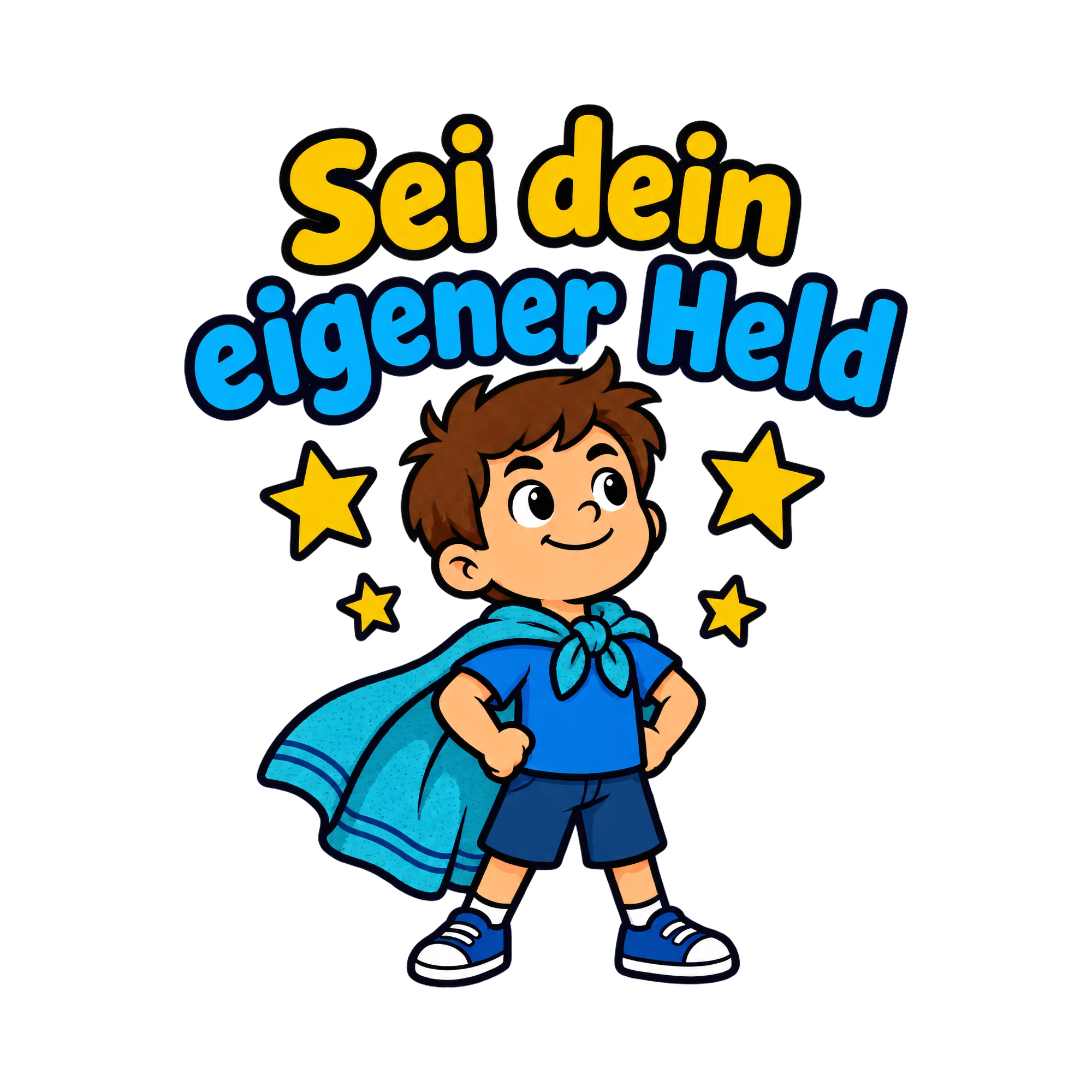 Bügelbild Sei dein eigener Held als Grafik auf weißem Hintergrund (BB019736)