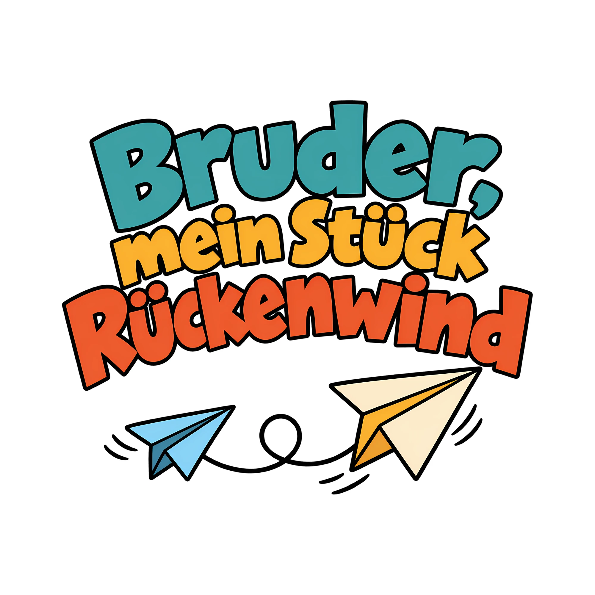 Bügelbild Bruder, mein Stück Rückenwind als Grafik auf weißem Hintergrund (BB013533)