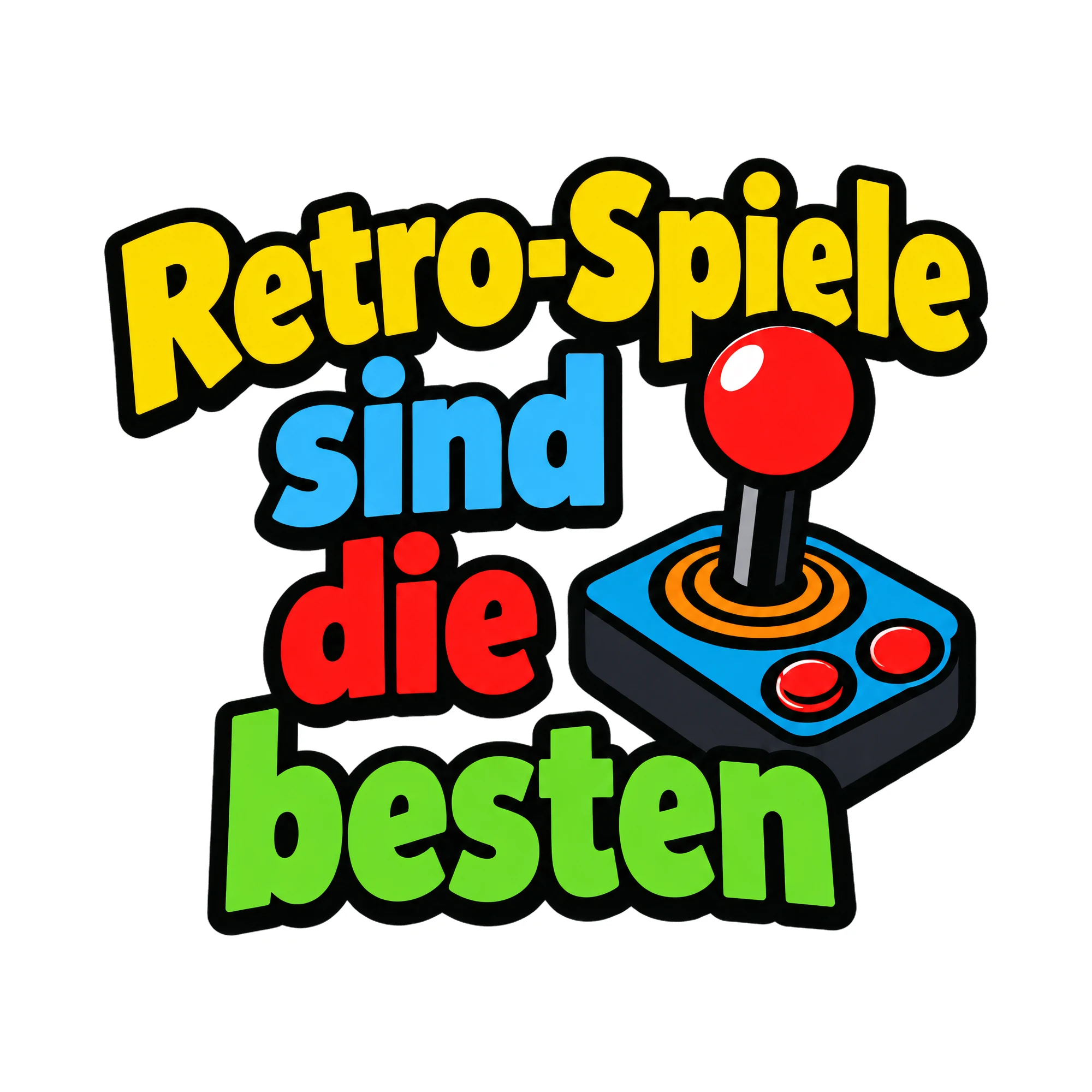 Bügelbild Retro-Spiele sind die besten als Grafik auf weißem Hintergrund (BB018526)