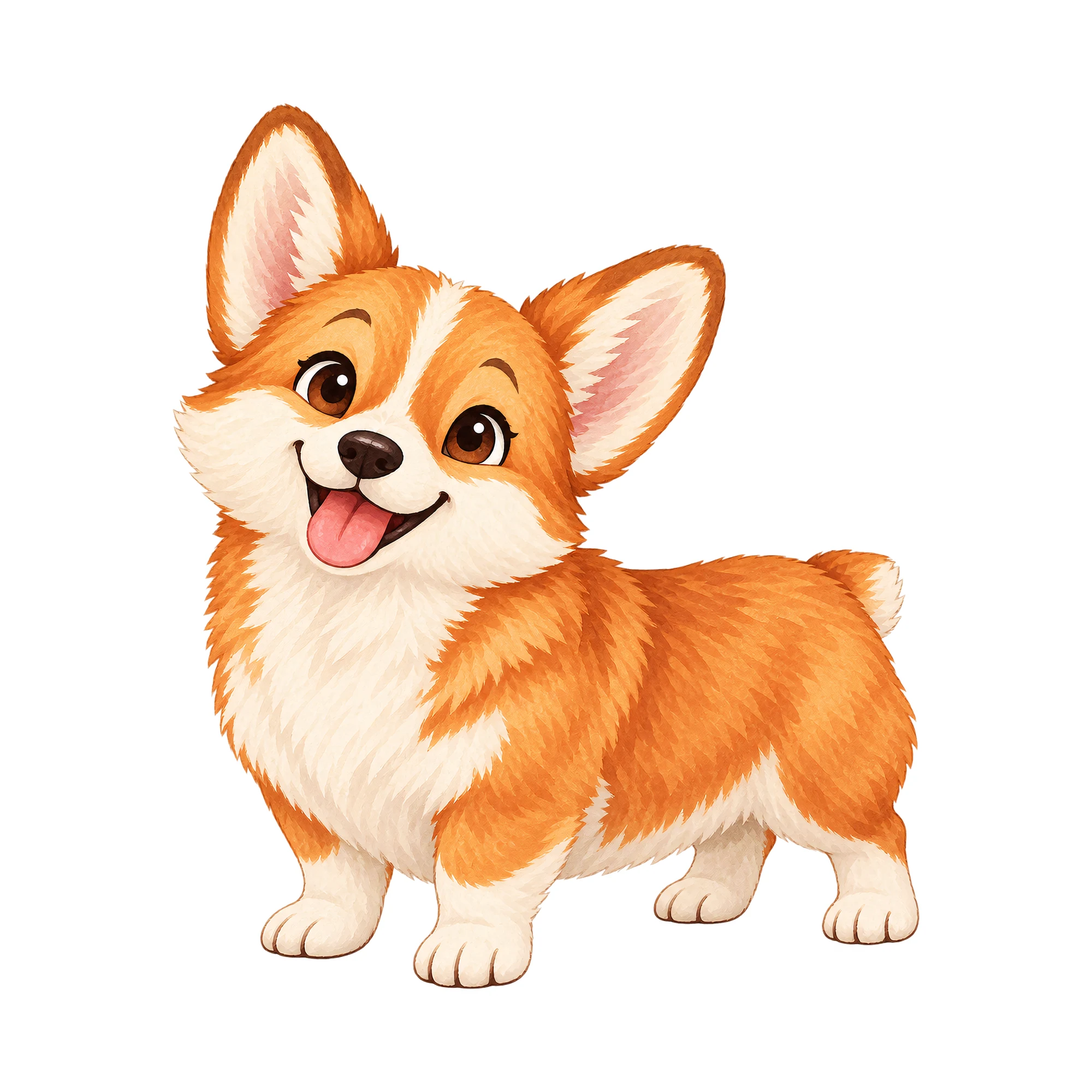 Bügelbild Welsh Corgi Pembroke, Lustiger Shirt Motiv als Grafik auf weißem Hintergrund (BB015946)