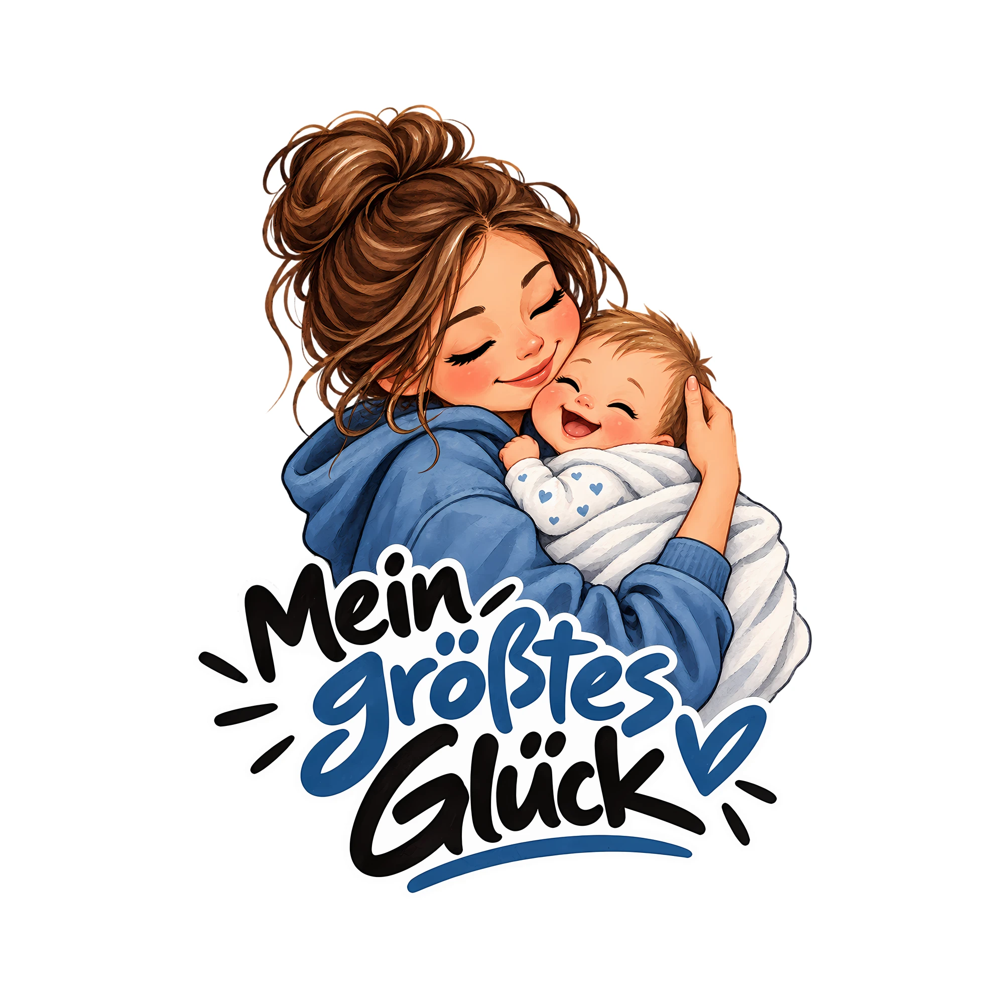 Bügelbild Mein größtes Glück als Grafik auf weißem Hintergrund (BB011793)