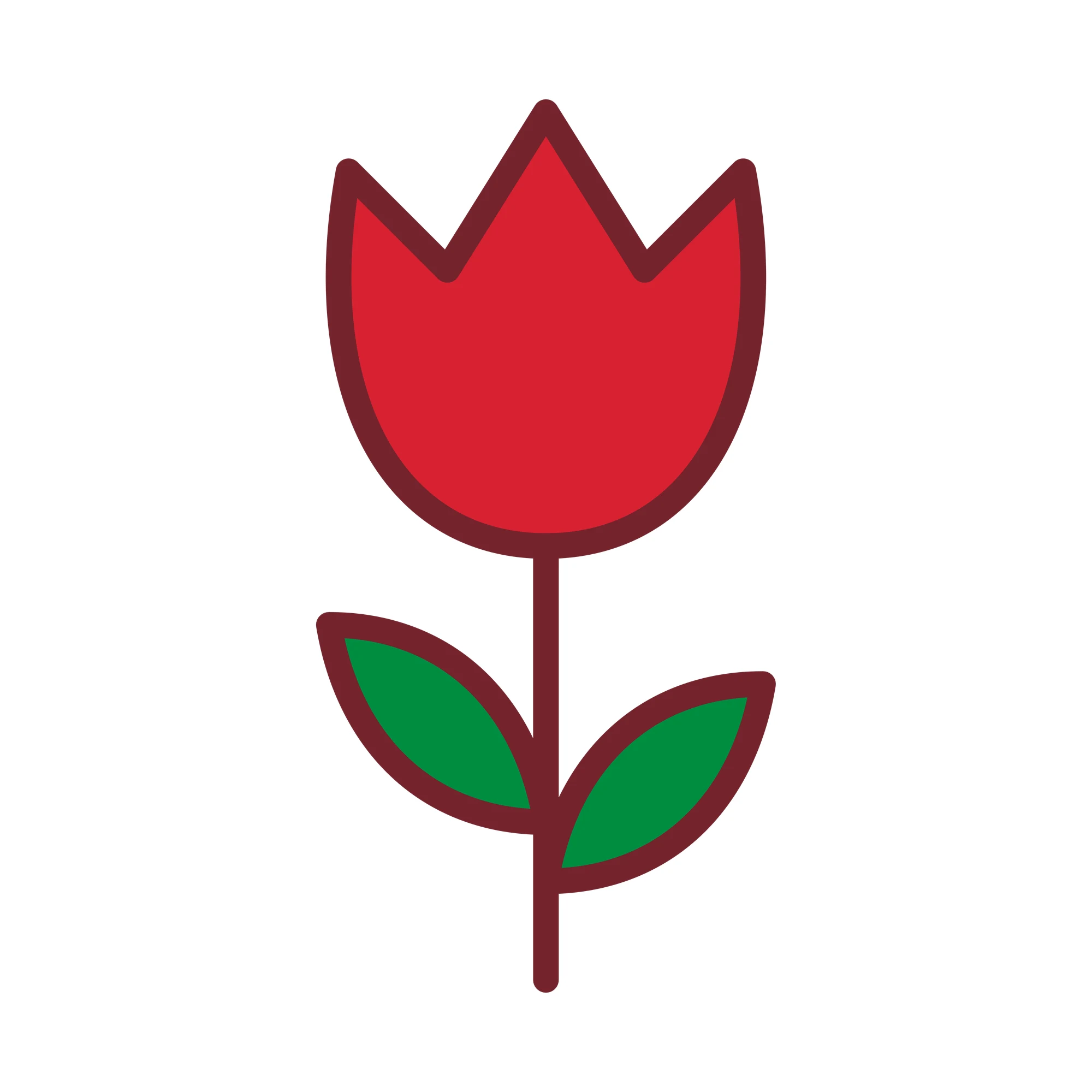 Bügelbild Tulpe als Grafik auf weißem Hintergrund (BB010347)