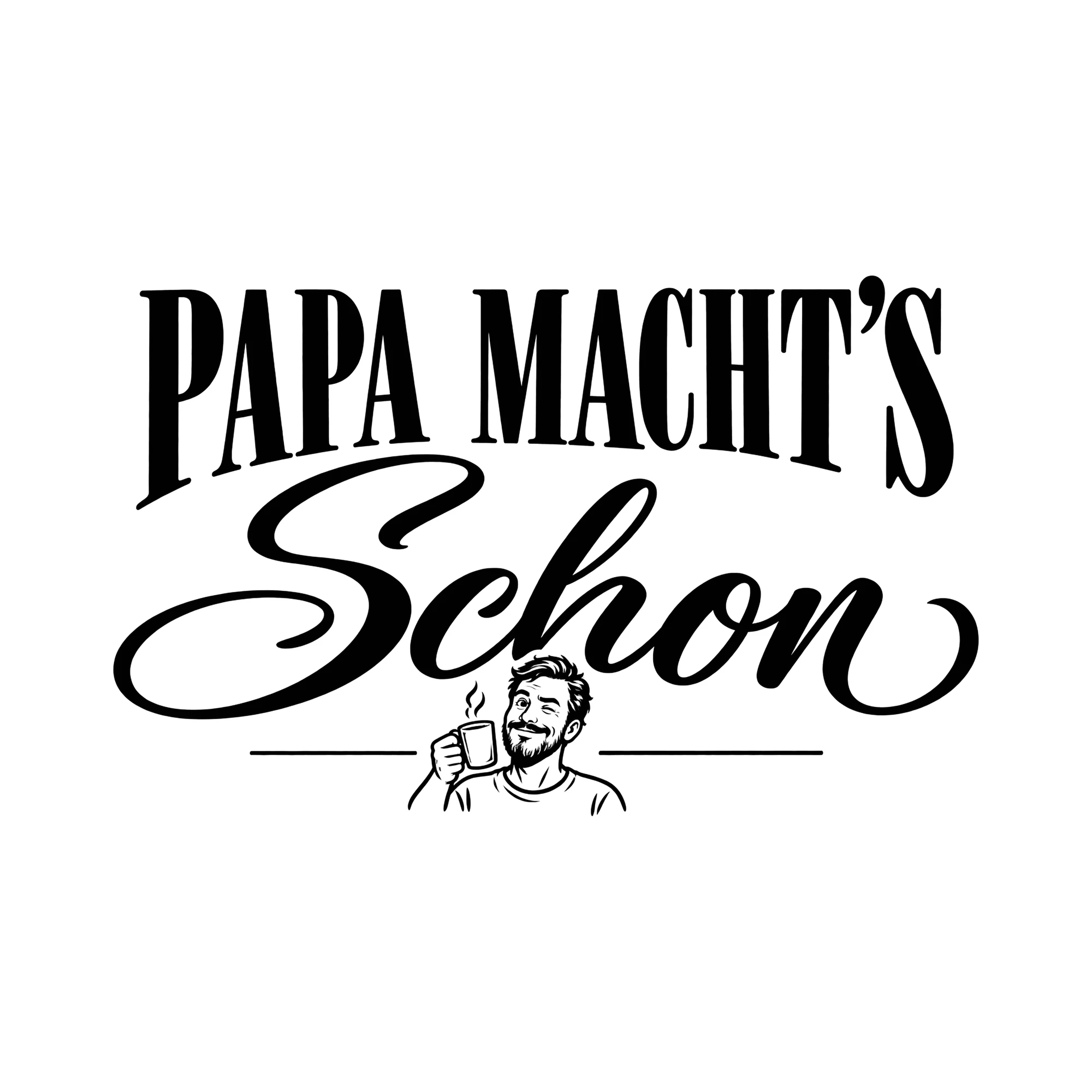 Bügelbild Papa macht’s schon als Grafik auf weißem Hintergrund (BB012357)