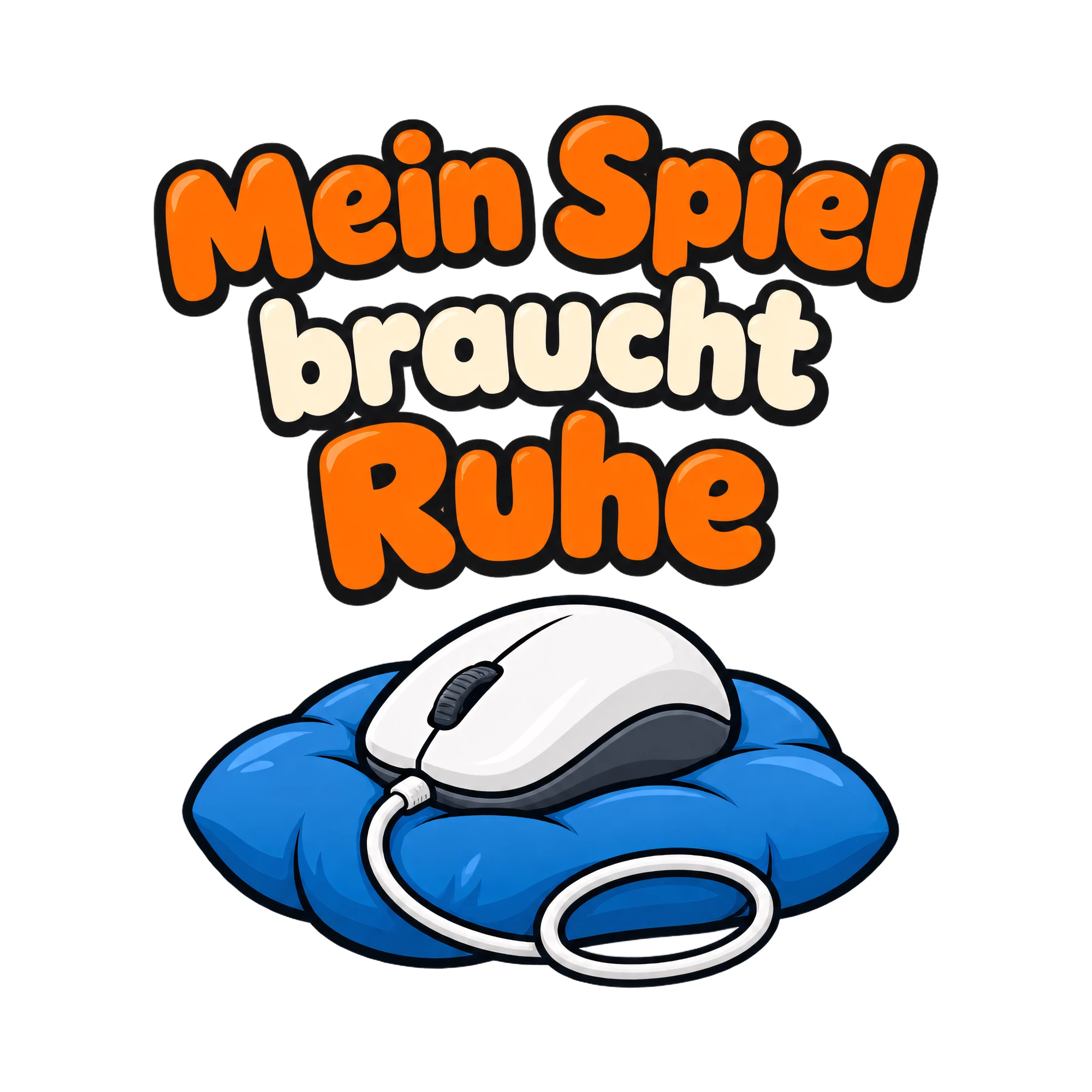 Bügelbild Mein Spiel braucht Ruhe als Grafik auf weißem Hintergrund (BB012995)