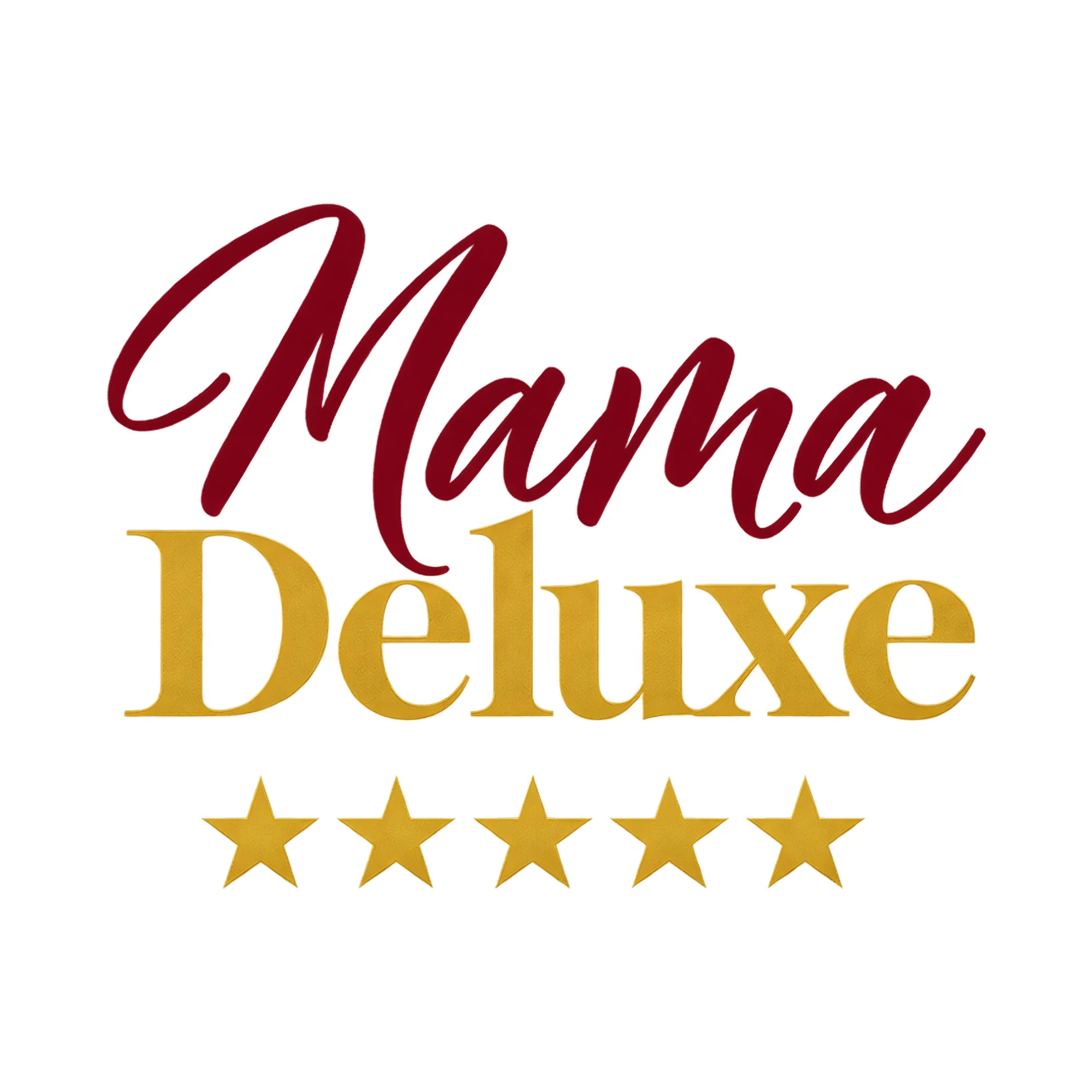 Bügelbild Mama Deluxe, Mama Papa Shirt Spruch als Grafik auf weißem Hintergrund (BB015177)