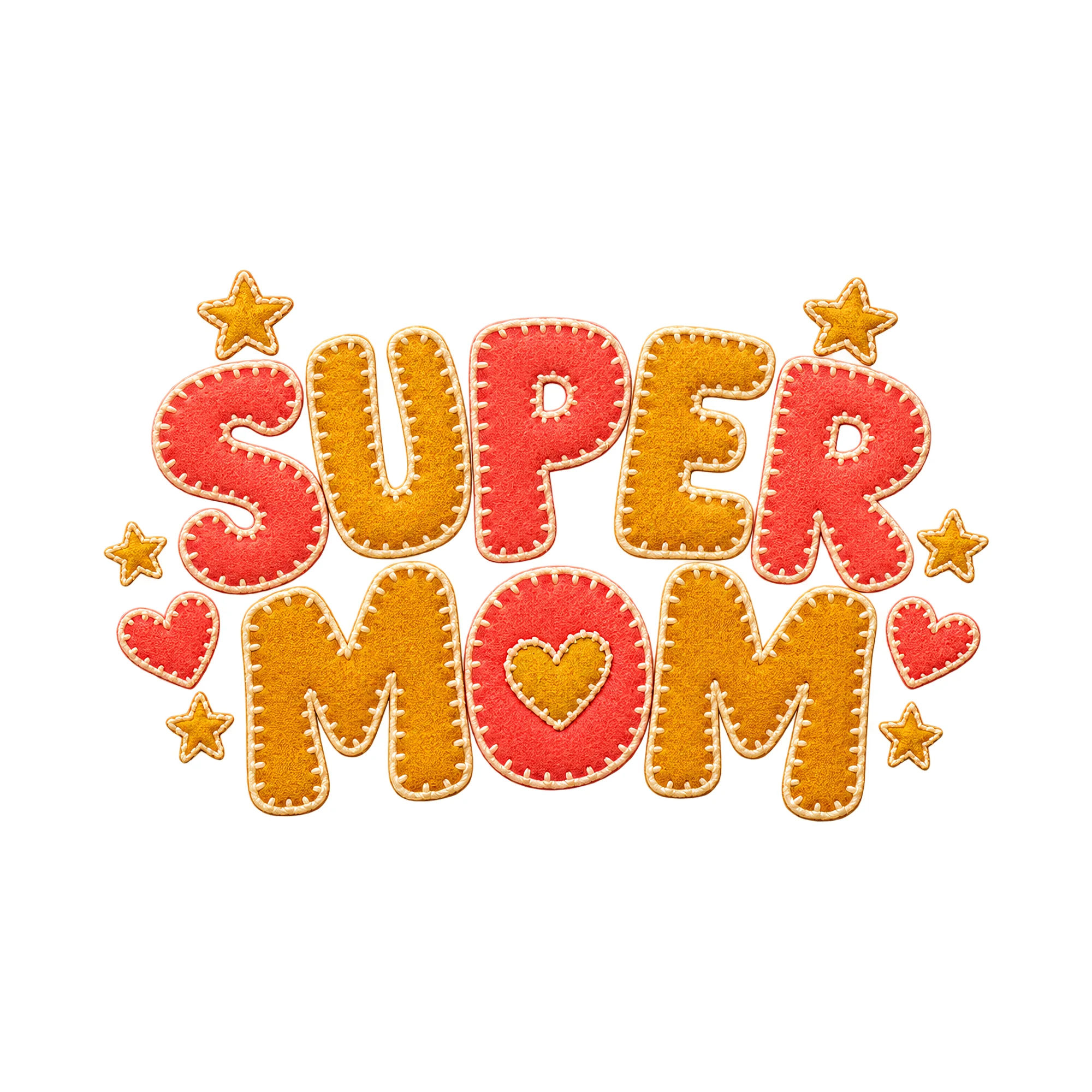 Bügelbild Super Mom, Mama Papa Shirt Spruch als Grafik auf weißem Hintergrund (BB017553)