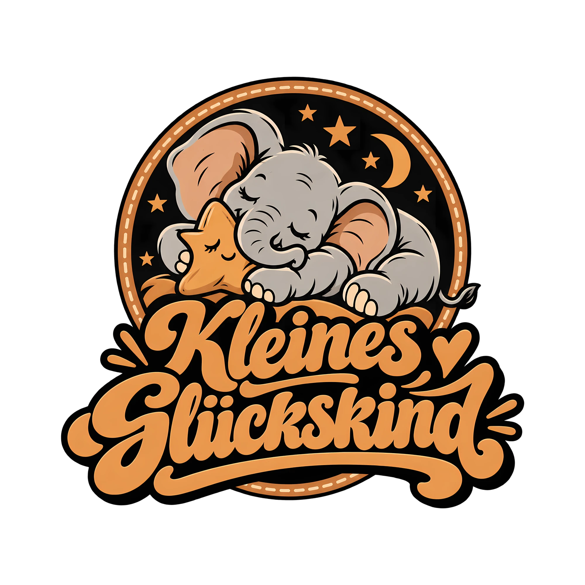 Bügelbild Kleines Glückskind als Grafik auf weißem Hintergrund (BB011791)