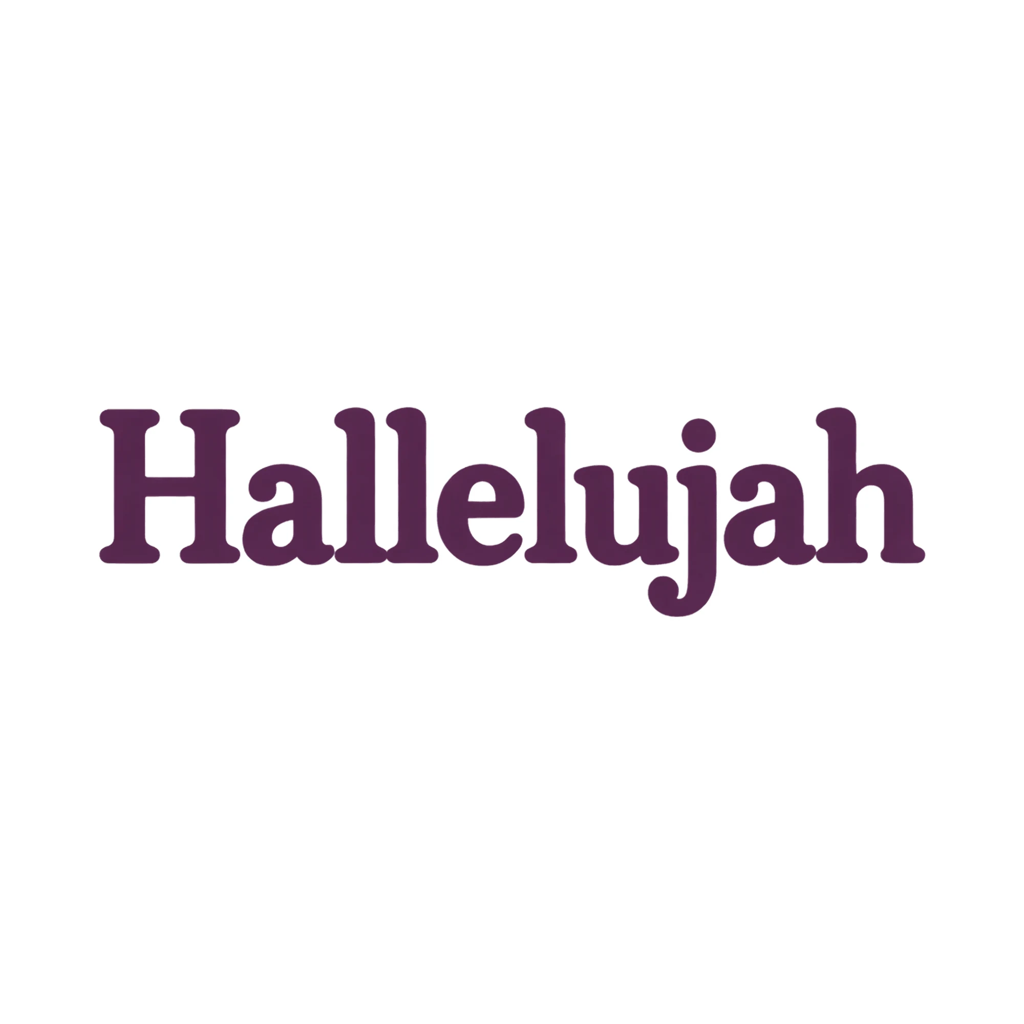 Bügelbild Hallelujah als Grafik auf weißem Hintergrund (BB021266)