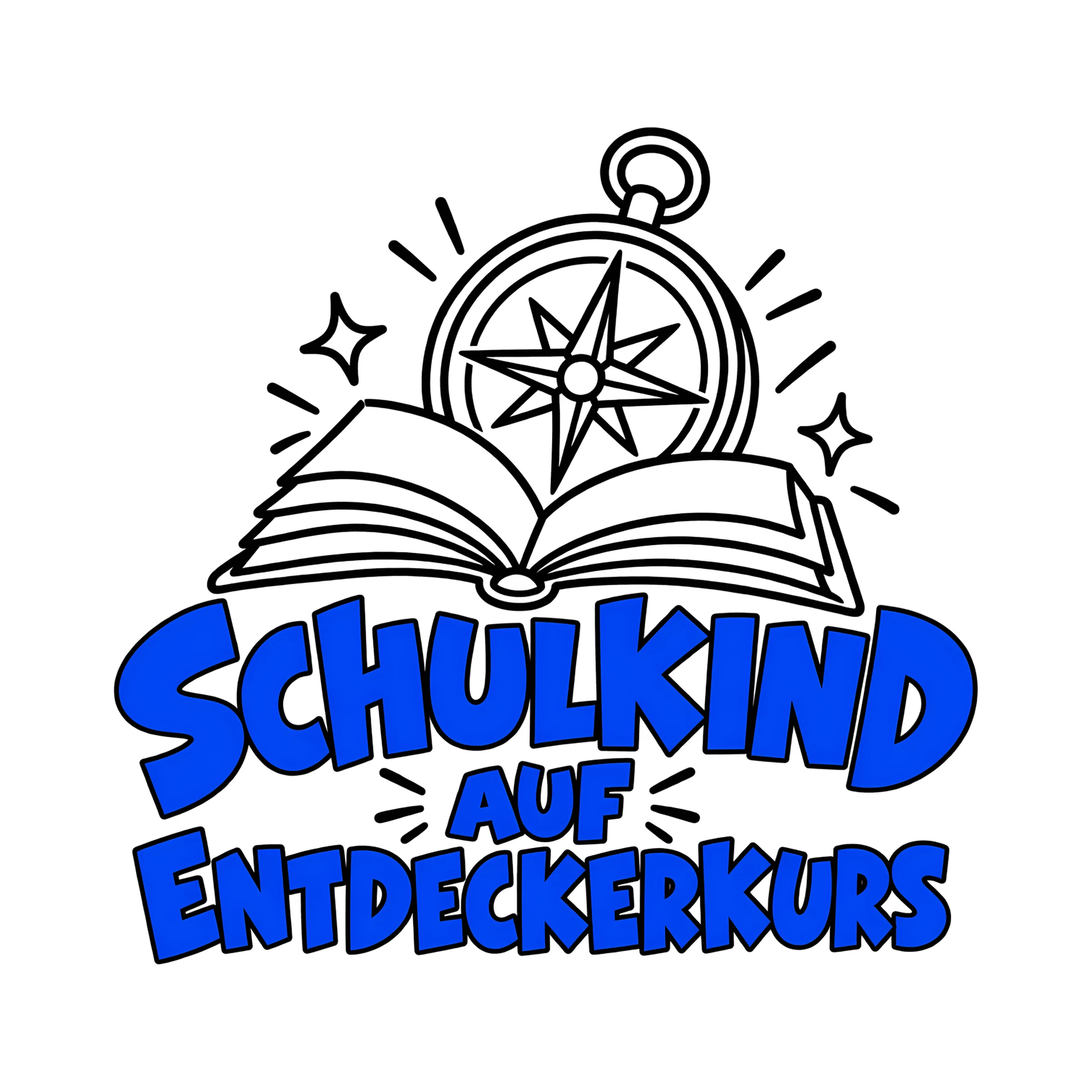 Bügelbild Schulkind auf Entdeckerkurs als Grafik auf weißem Hintergrund (BB012028)