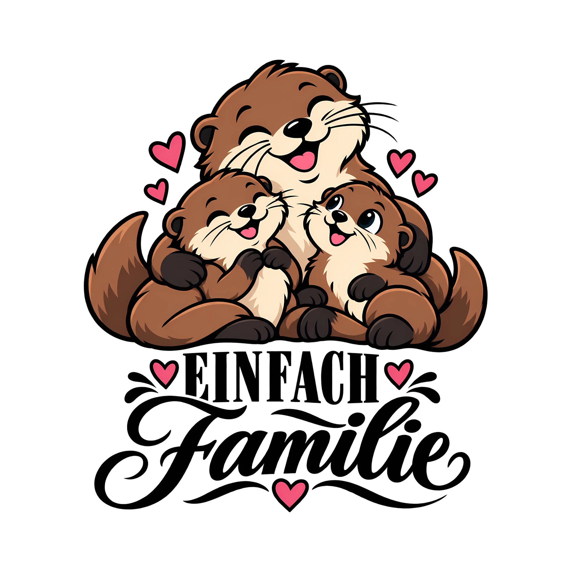 Bügelbild Einfach Familie als Grafik auf weißem Hintergrund (BB013388)