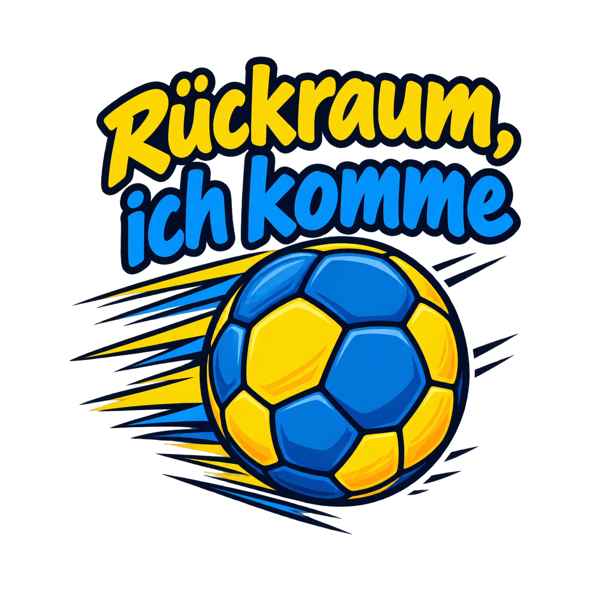 Bügelbild Rückraum, ich komme als Grafik auf weißem Hintergrund (BB019430)