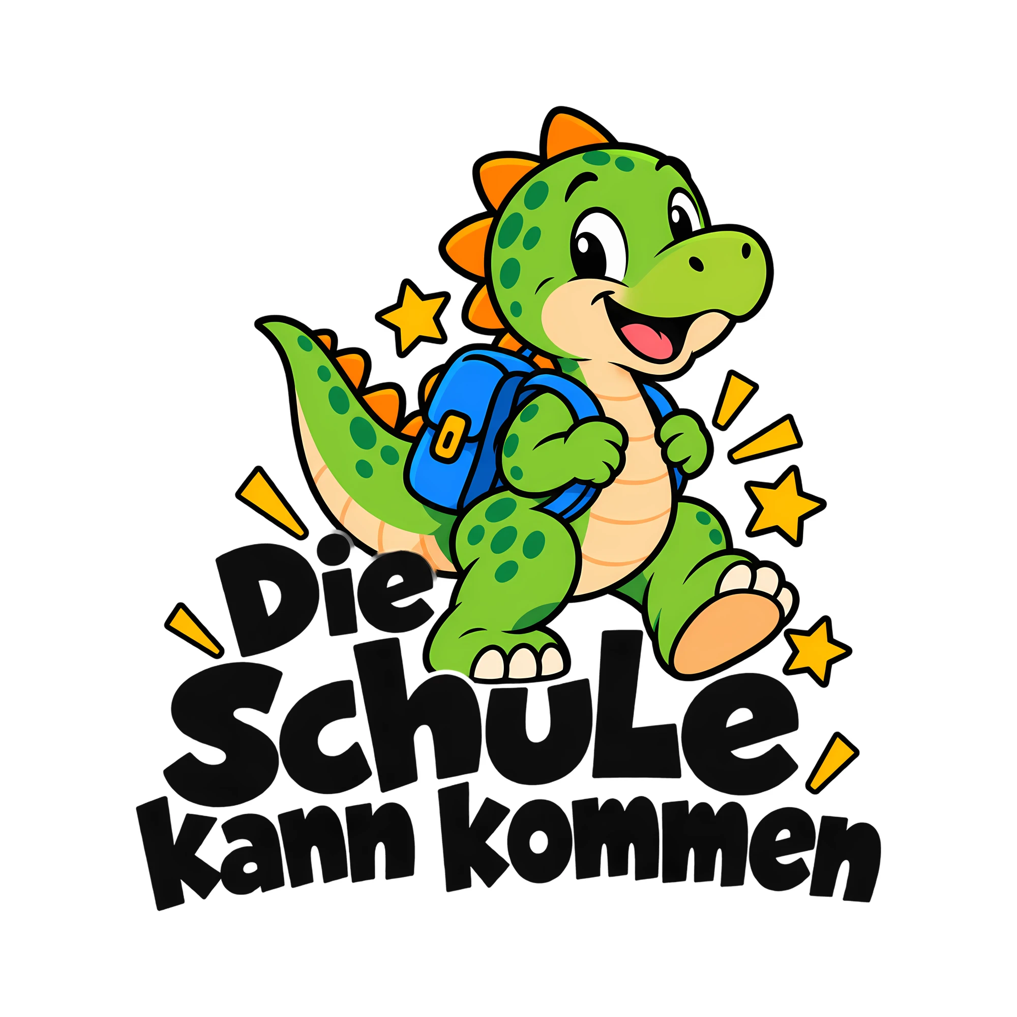 Bügelbild Die Schule kann kommen als Grafik auf weißem Hintergrund (BB011452)