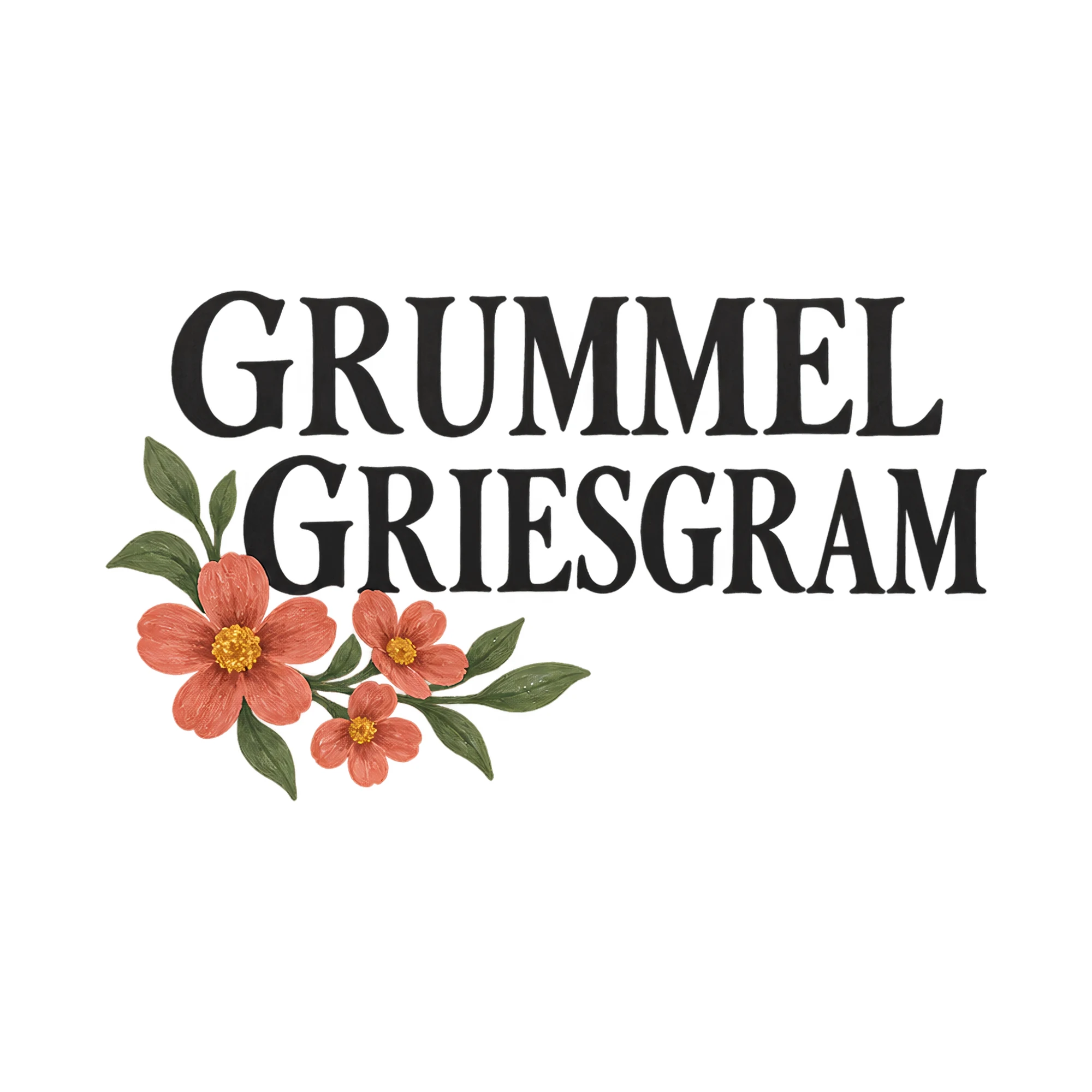 Bügelbild Grummel Griesgram, Lustiger Shirt Spruch als Grafik auf weißem Hintergrund (BB017460)