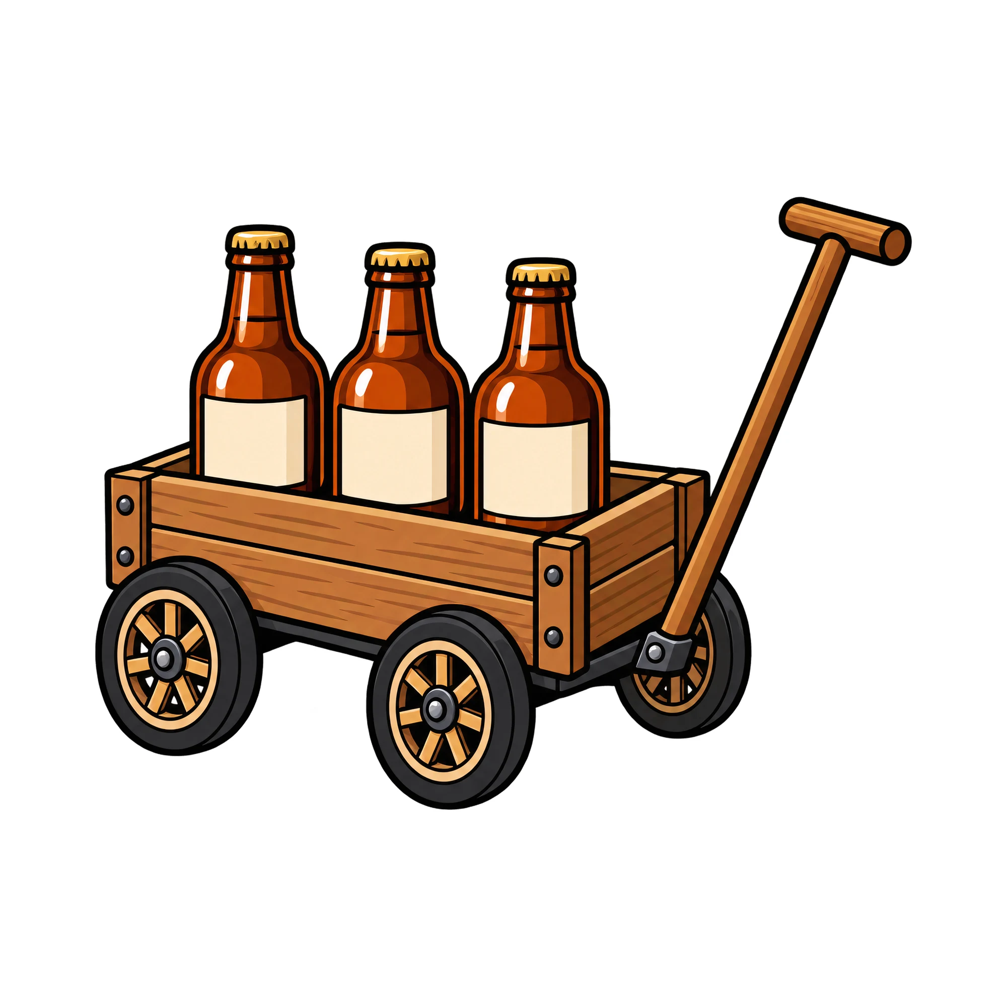 Bügelbild Vatertag Bollerwagen, Lustiger Shirt Motiv als Grafik auf weißem Hintergrund (BB015128)