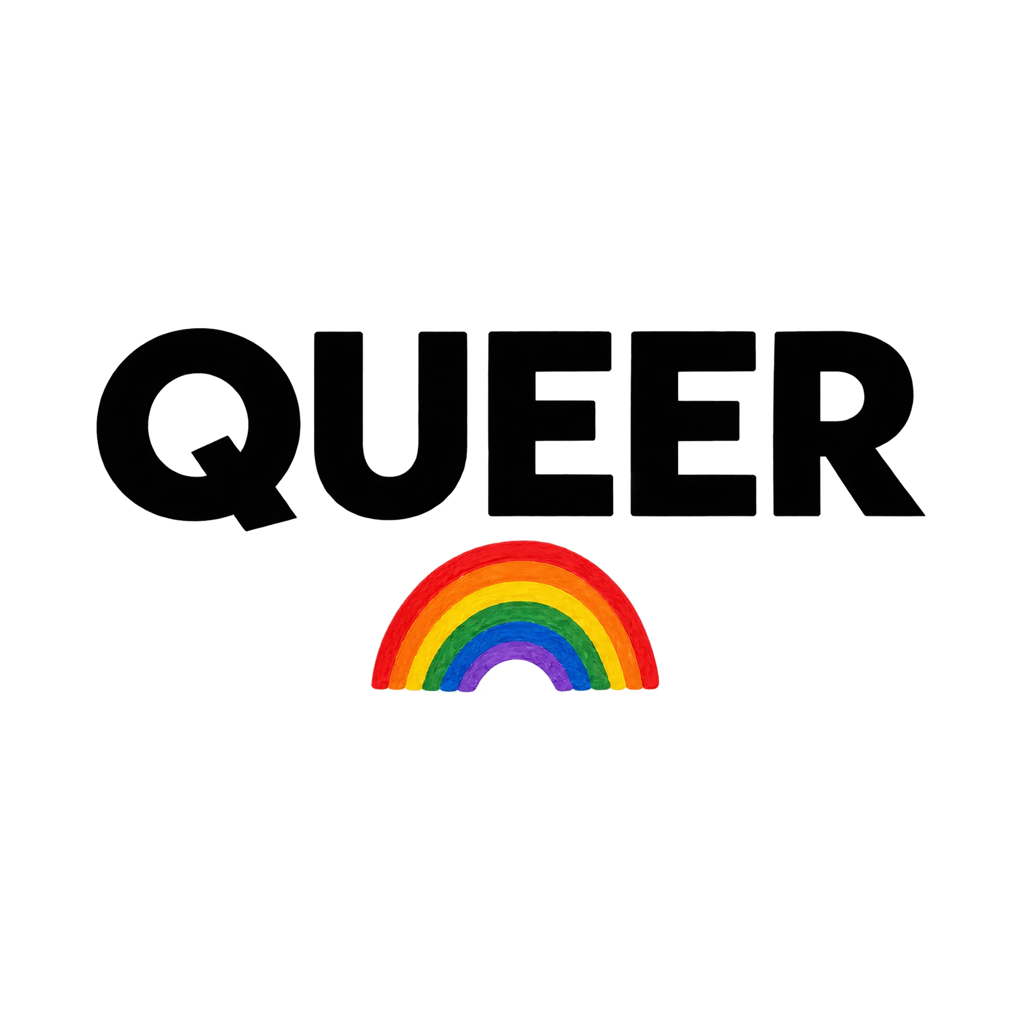 Bügelbild Queer, Lustiger Shirt Spruch als Grafik auf weißem Hintergrund (BB015720)