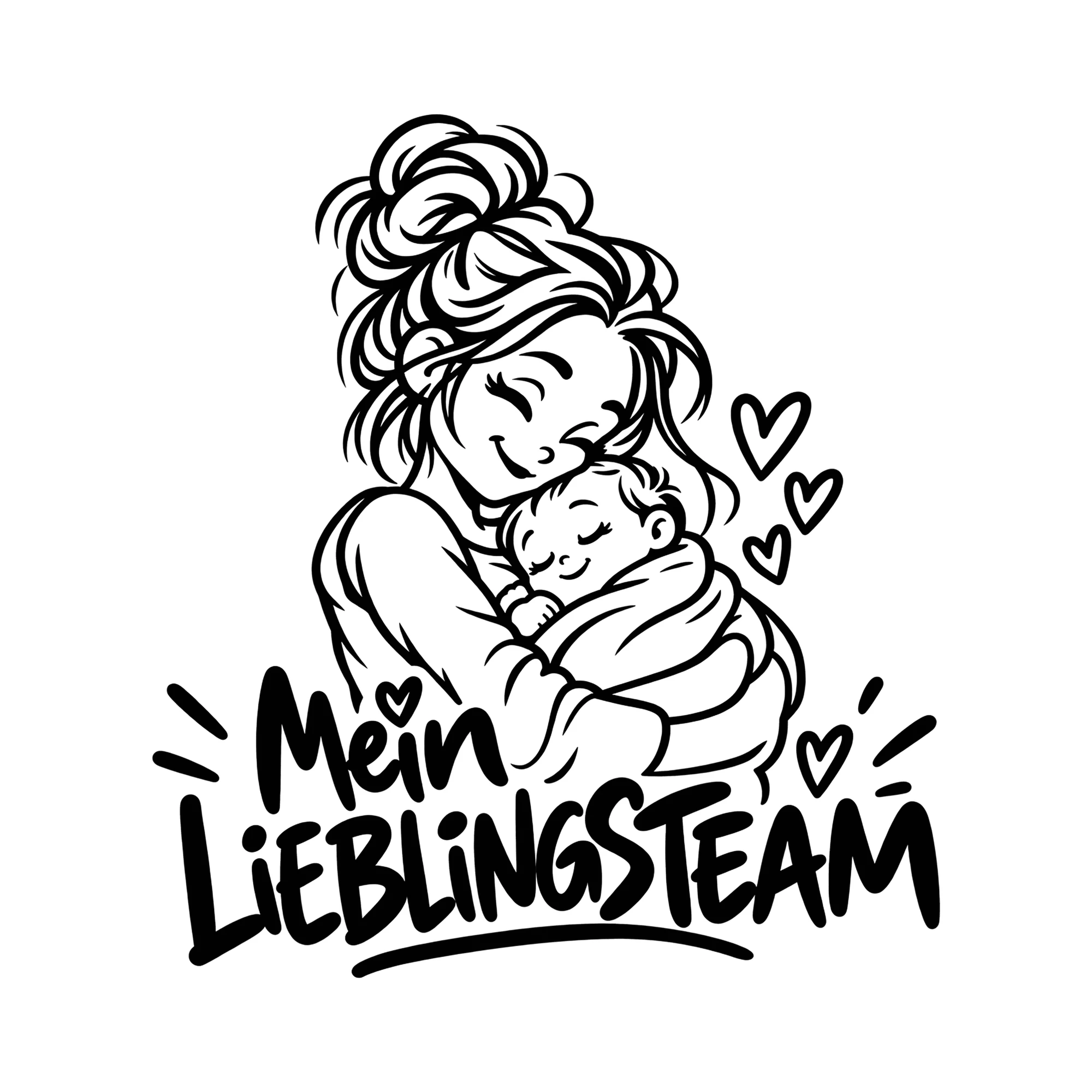 Bügelbild Mein Lieblingsteam als Grafik auf weißem Hintergrund (BB011783)