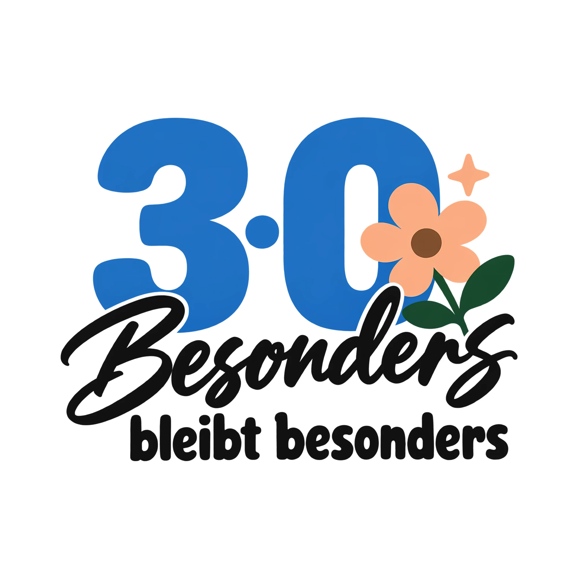 Bügelbild 30 · Besonders bleibt besonders als Grafik auf weißem Hintergrund (BB012595)